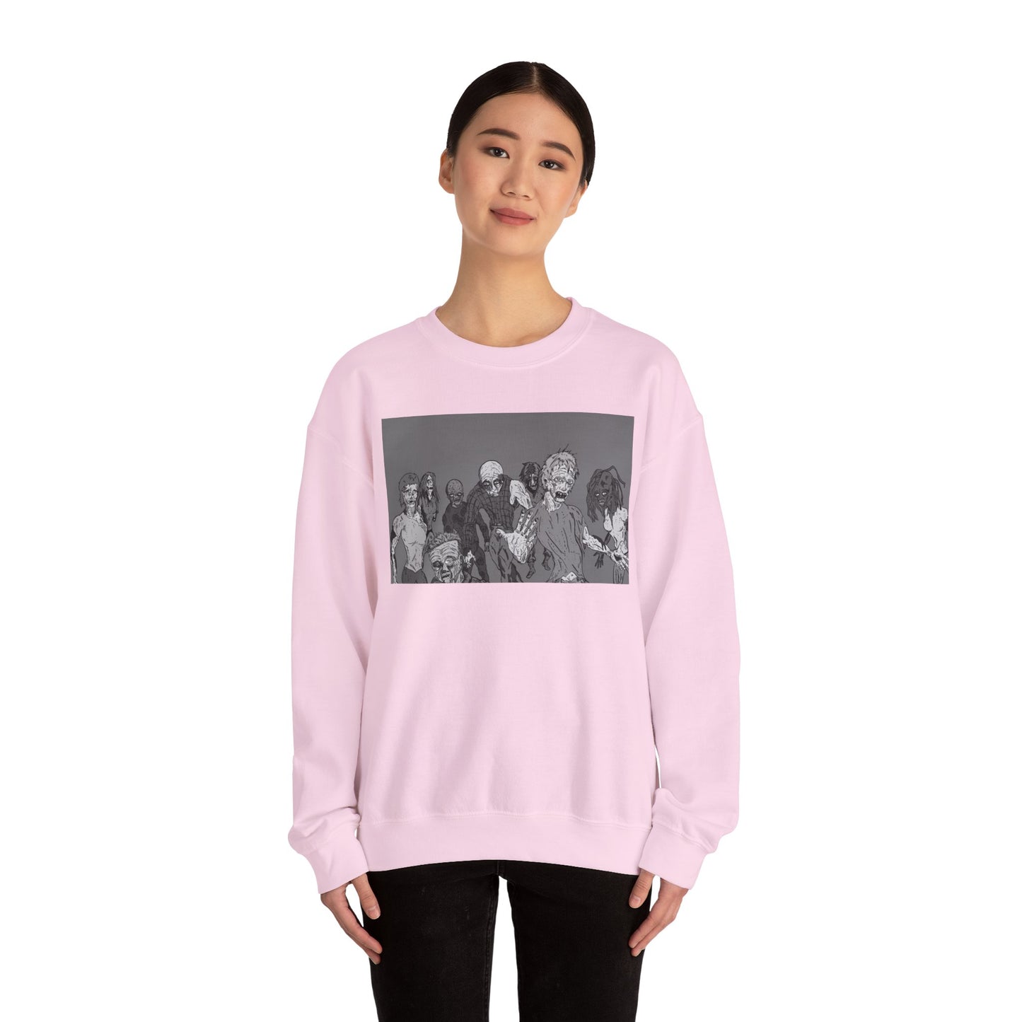 Vintage Zombie Horror Crewneck Sweatshirt - Unisex Heavy Blend™