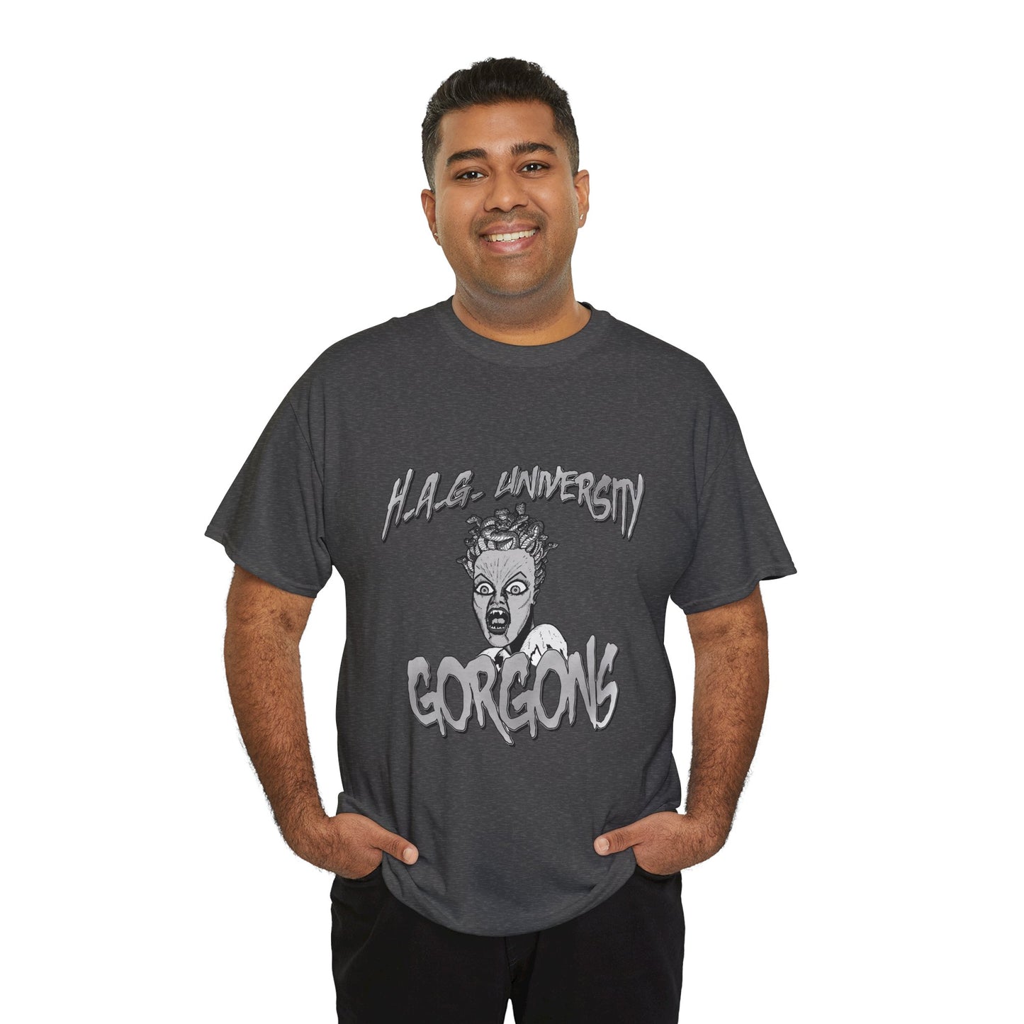 Graphic Tee with Gorgon Mascot - Greek Mythology University Unisex Shirt