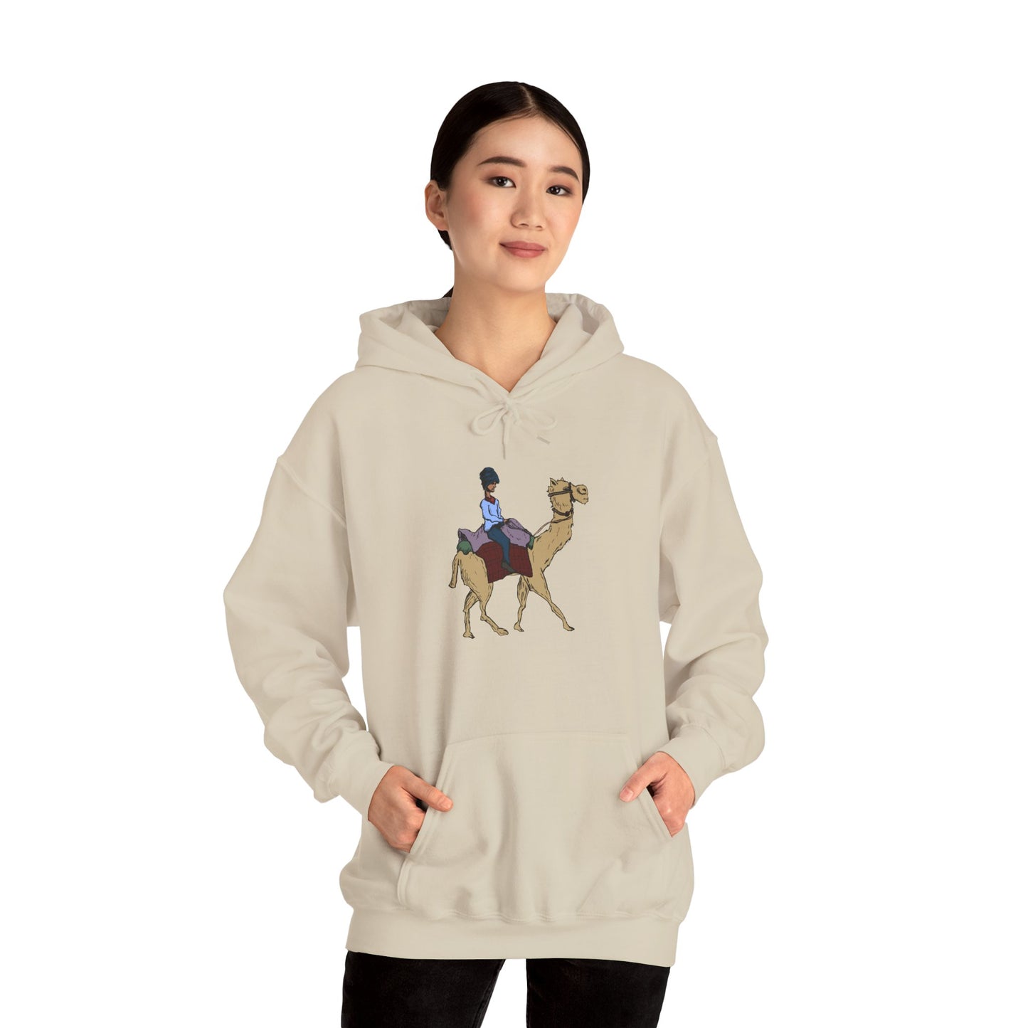 Camel Ride Hoodie, Cozy Unisex Pullover Sweatshirt, Fun Animal Lover Gift, Perfect for Travel & Adventure Enthusiasts