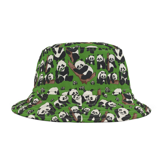 Cute Panda Pattern Bucket Hat, Funky Outdoor Hat, Trendy Summer Accessory, Gift for Animal Lovers, Festival & Beach Hat