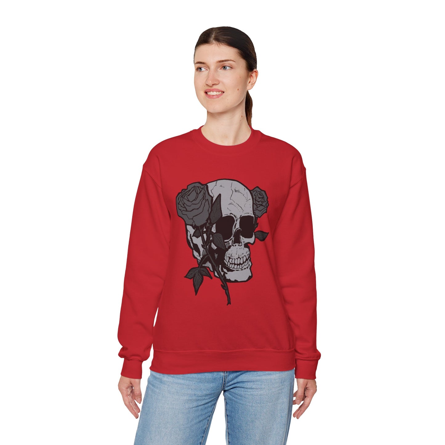 Skull and Roses Crewneck Sweatshirt - Unisex Heavy Blend™