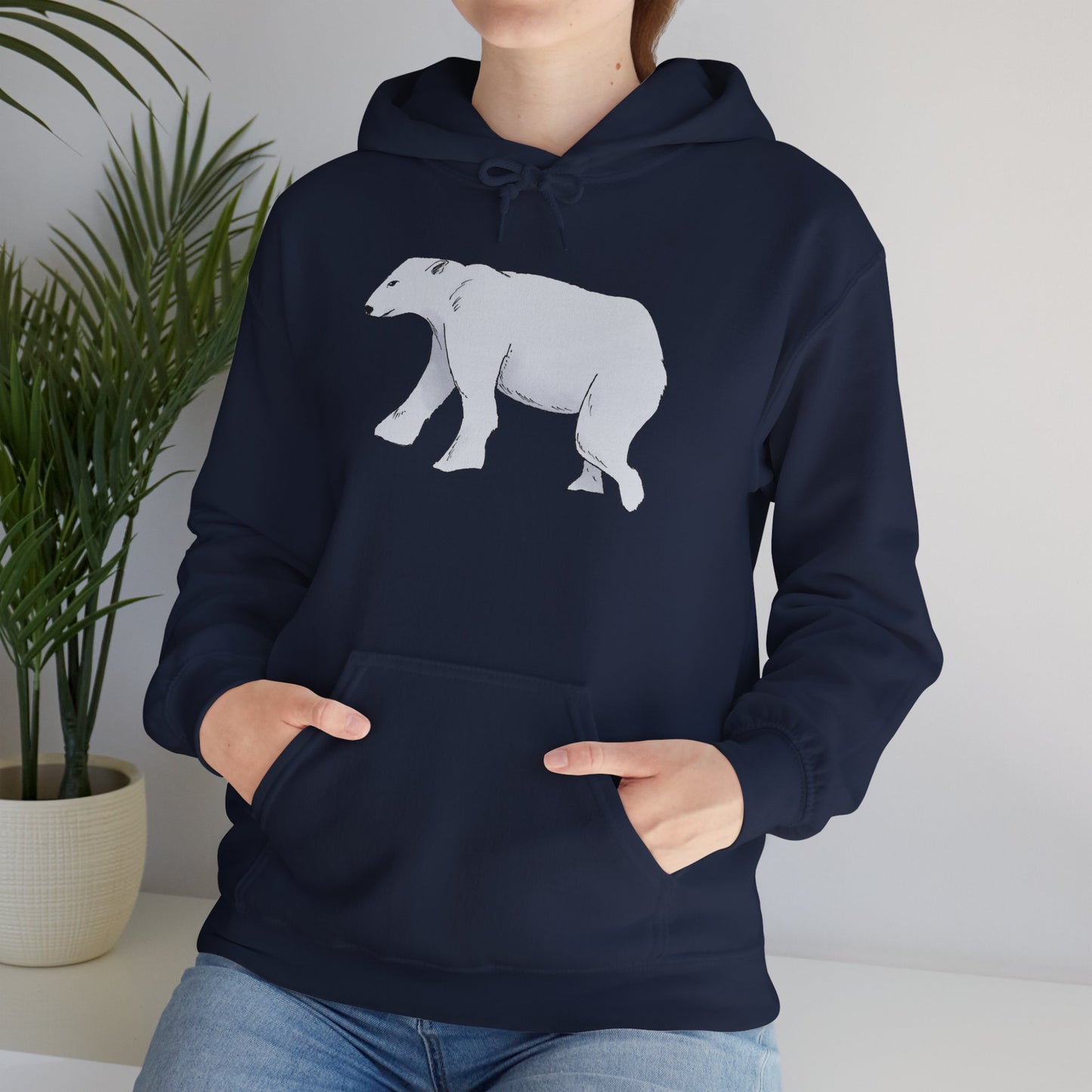 Cozy Polar Bear Hoodie - Warm Winter Fashion, Unisex Sweatshirt, Gift for Animal Lovers, Perfect for Cold Days, Cute Outdoor Wear