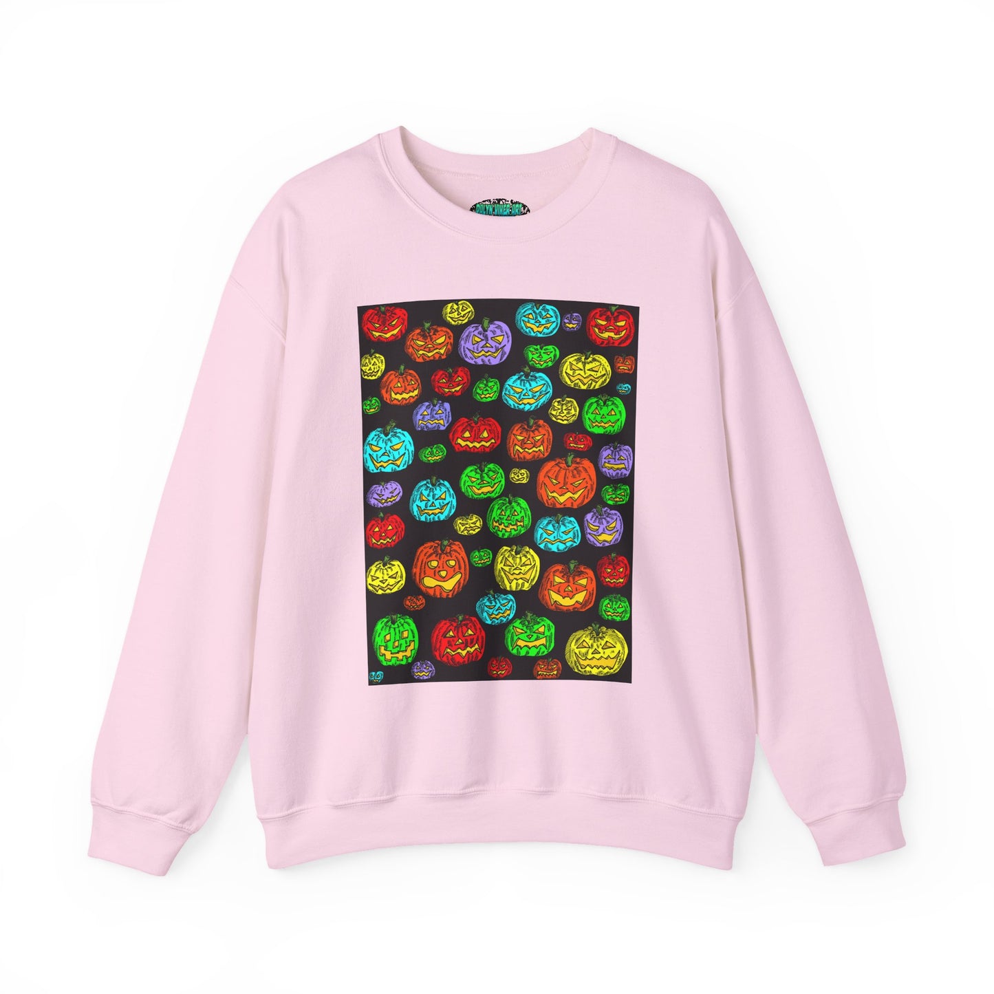 Halloween Colorful Pumpkin Graphic Crewneck Sweatshirt