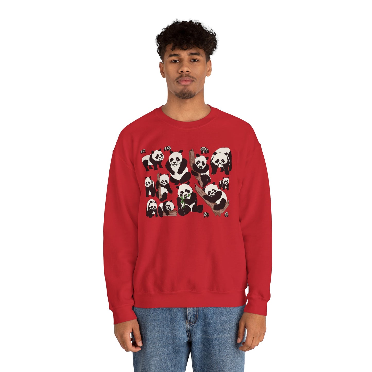 Cozy Panda Crewneck Sweatshirt - Soft Unisex Heavy Blend