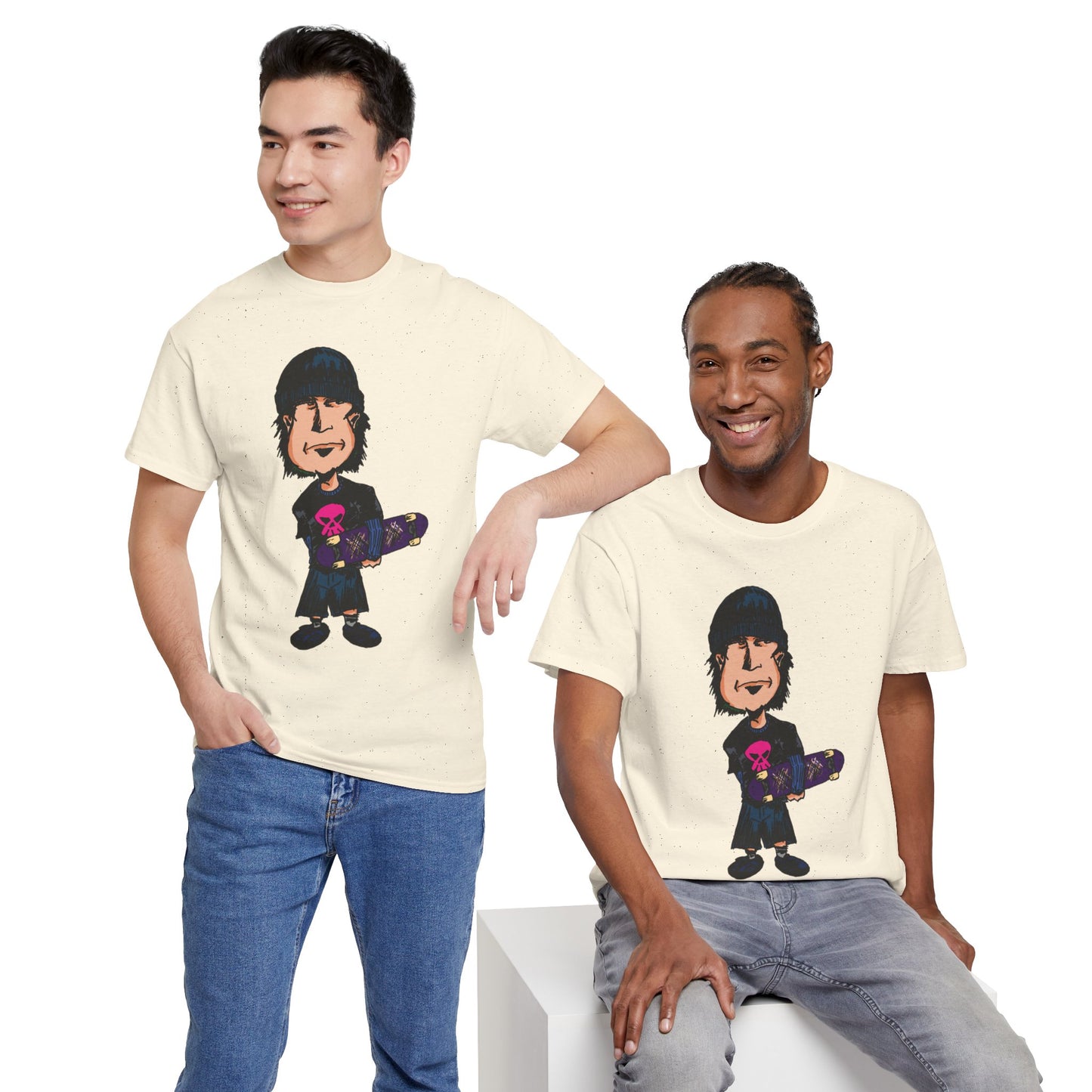 Rude Skater Dude - Skate Punk - Skater Kid Cartoon T‑Shirt — Cute Skateboarder Graphic Tee