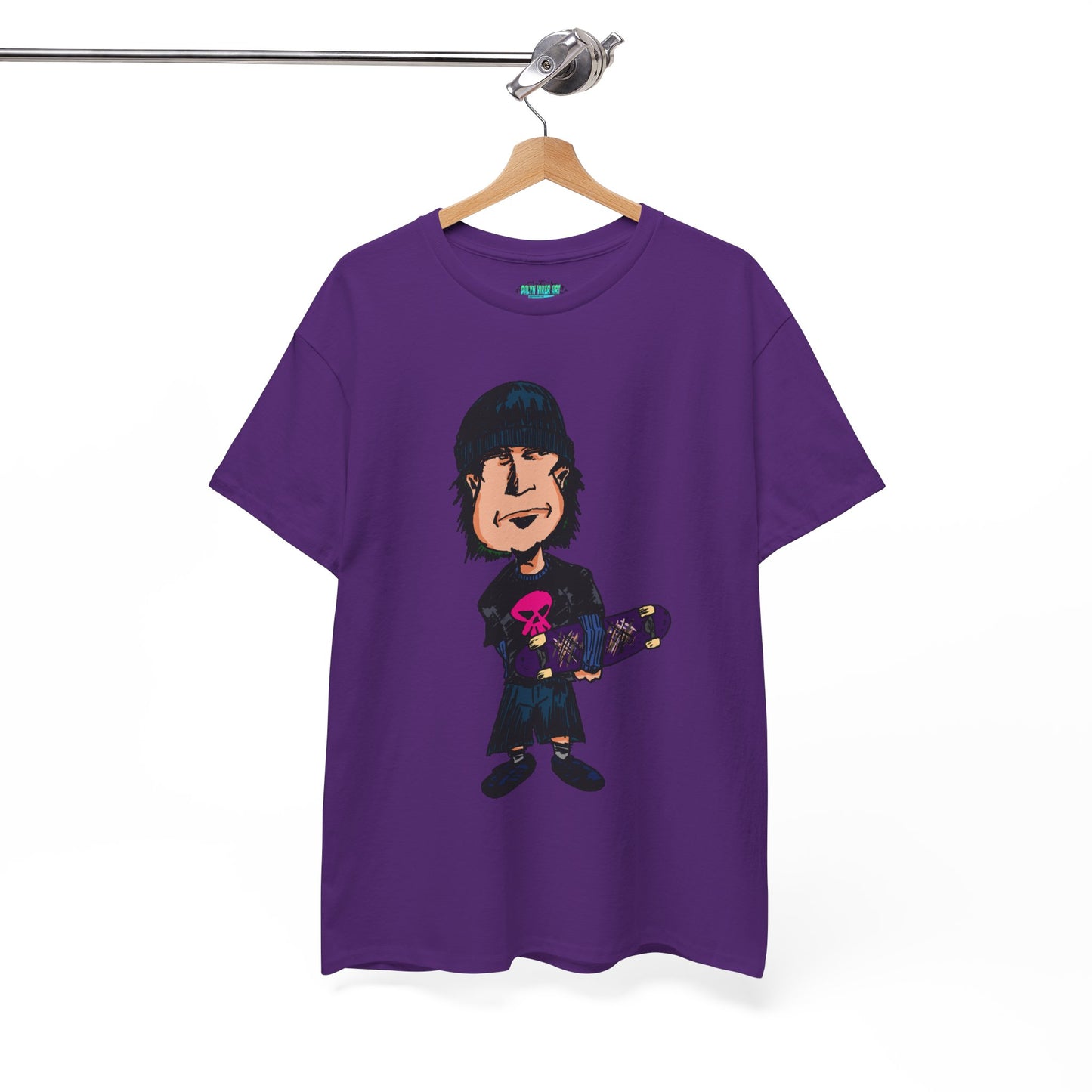 Rude Skater Dude - Skate Punk - Skater Kid Cartoon T‑Shirt — Cute Skateboarder Graphic Tee