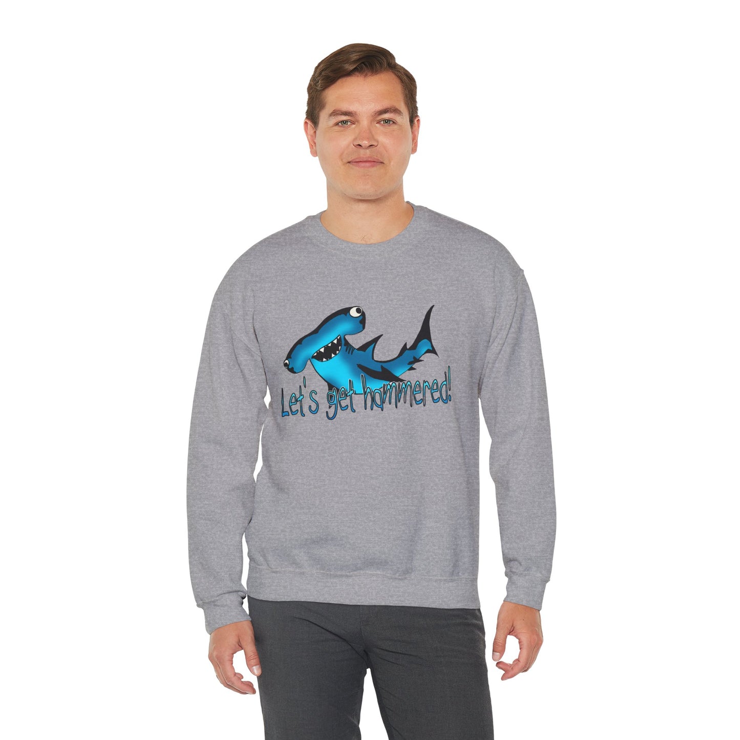 Harley Hammerhead Playful Shark Sweatshirt - 'Let's Get Hammered' Crewneck