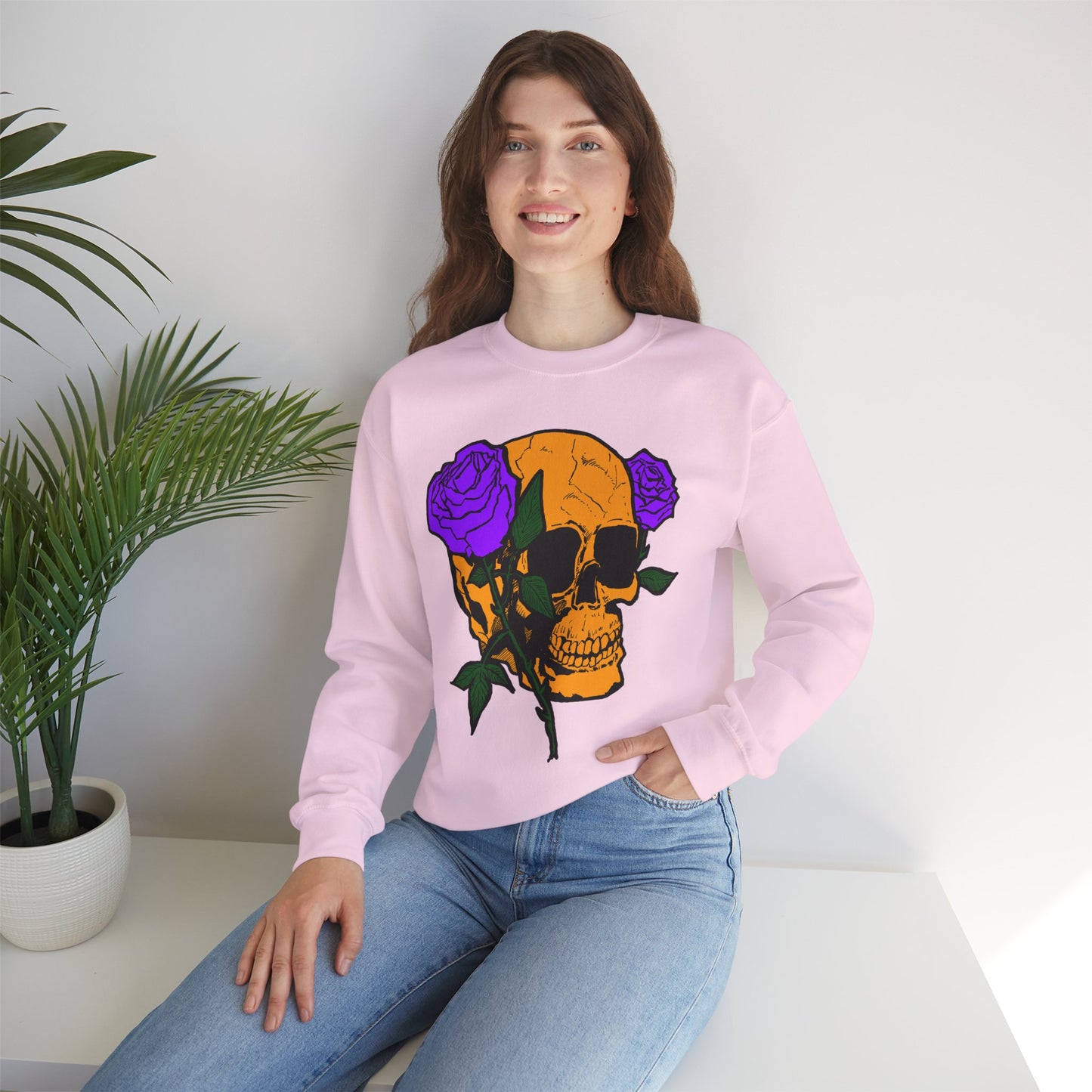 Skull & Roses Sweatshirt - Unisex Heavy Blend™ Crewneck