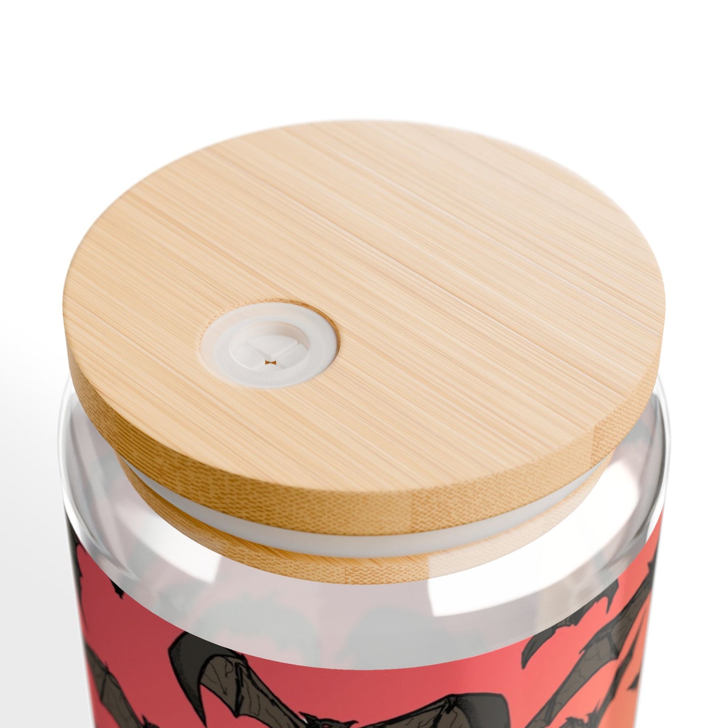 16oz Bat Pattern Sipper Glass - Halloween Bat Swarm Tumbler with Straw