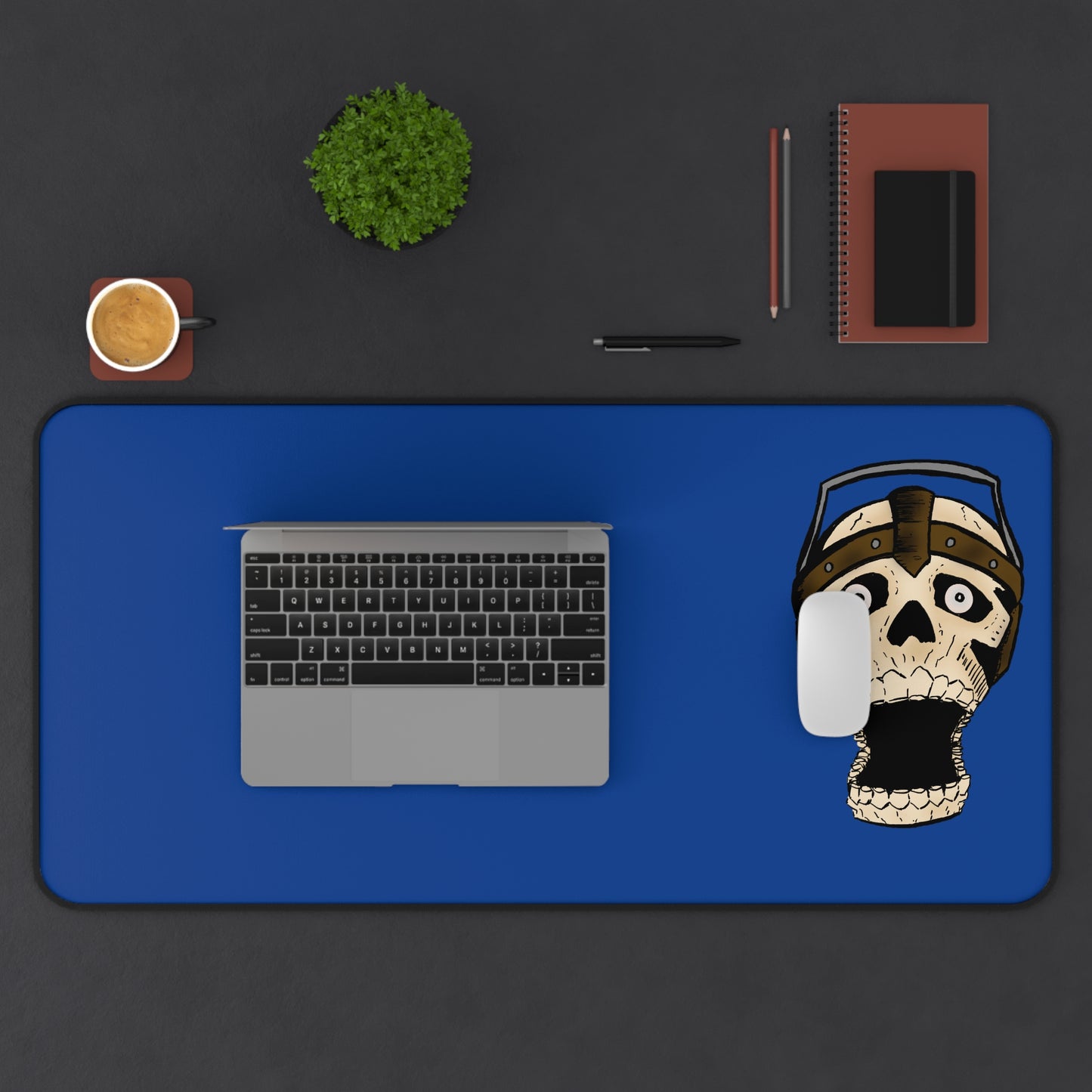 Electric Screaming Skull Desk Mat