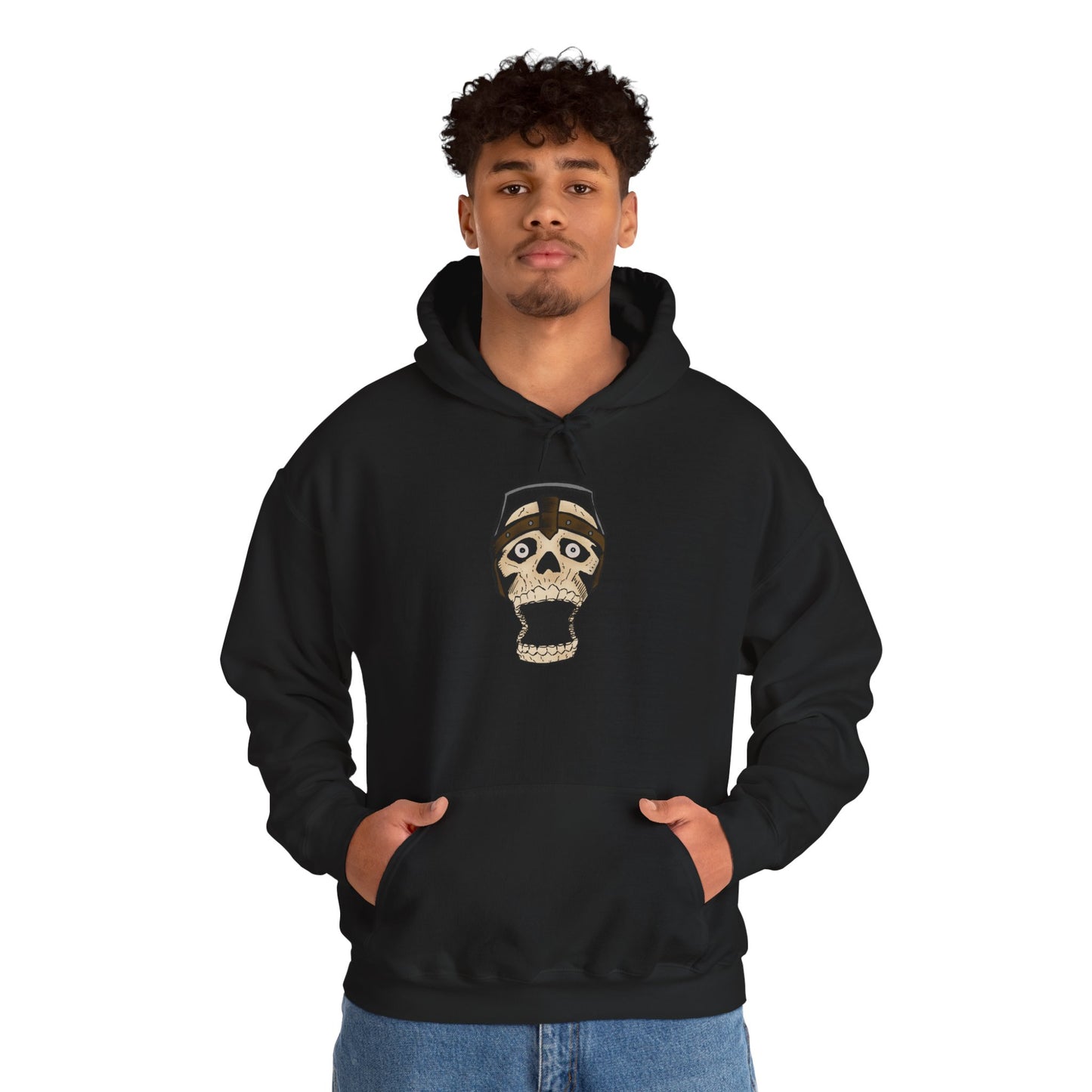 Screaming Skull Graphic Hoodie, Unisex Heavy Blend Sweatshirt, Cozy Casual Wear, Gift for Halloween, Unique October Fashion, Everyday Comfort