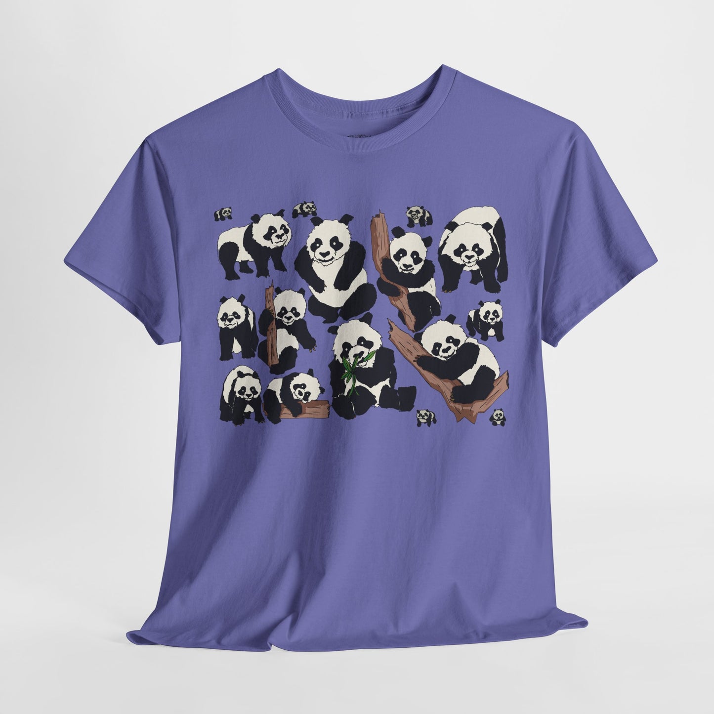 Cute Panda Design Unisex Heavy Cotton Tee | Animal Lover Gift, Casual Wear, Eco-Friendly Apparel, Nature Enthusiast Clothing