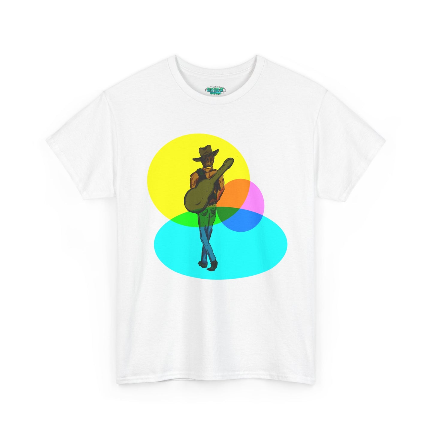 Cowboy Guitar Tee — Colorful Music T‑Shirt
