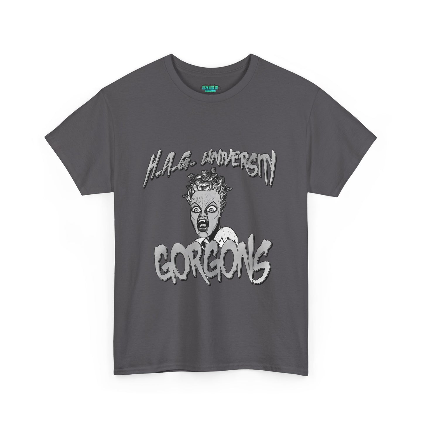 Graphic Tee with Gorgon Mascot - Greek Mythology University Unisex Shirt