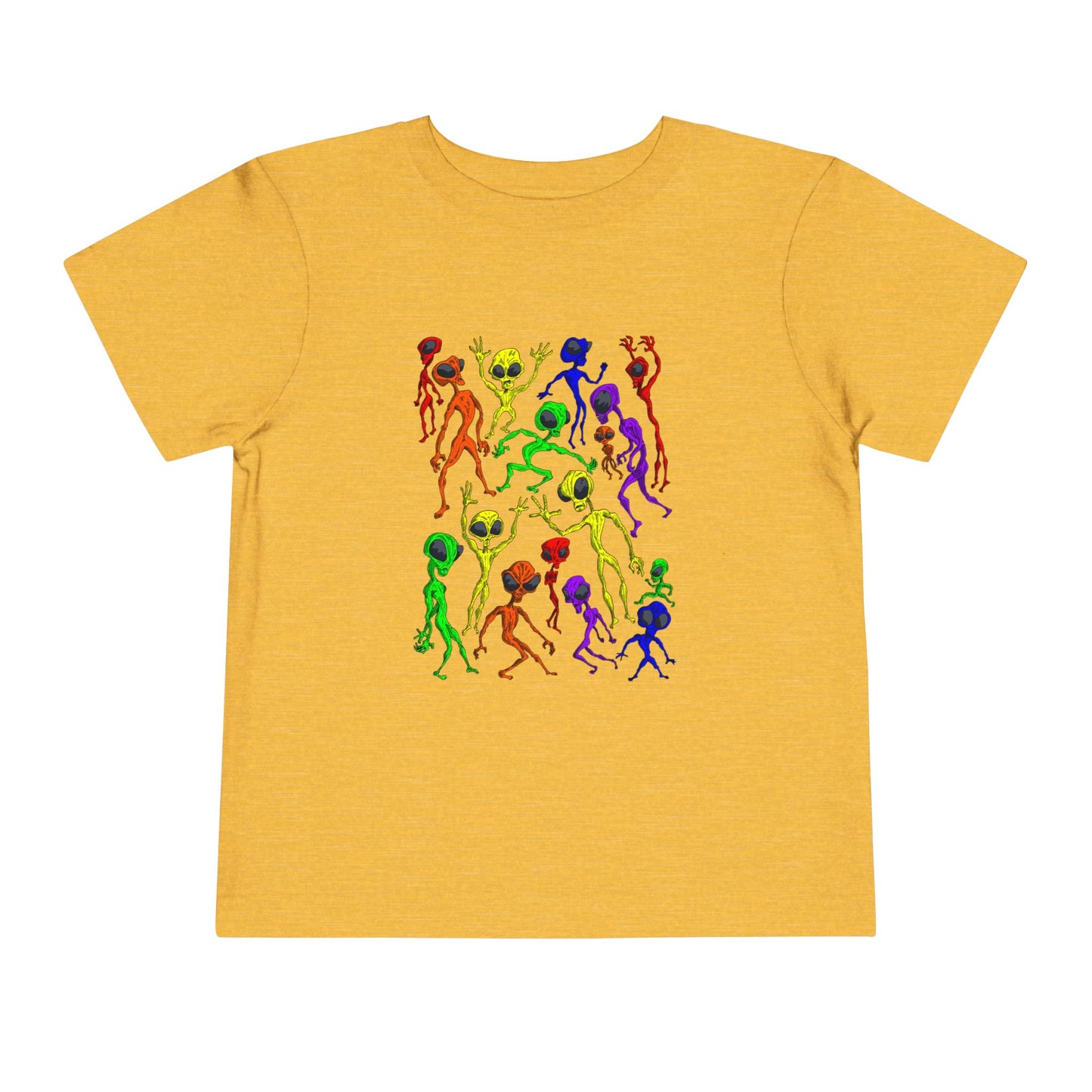 Alien Dance Party - Toddler Tee — Colorful Dancing Aliens Graphic Shirt