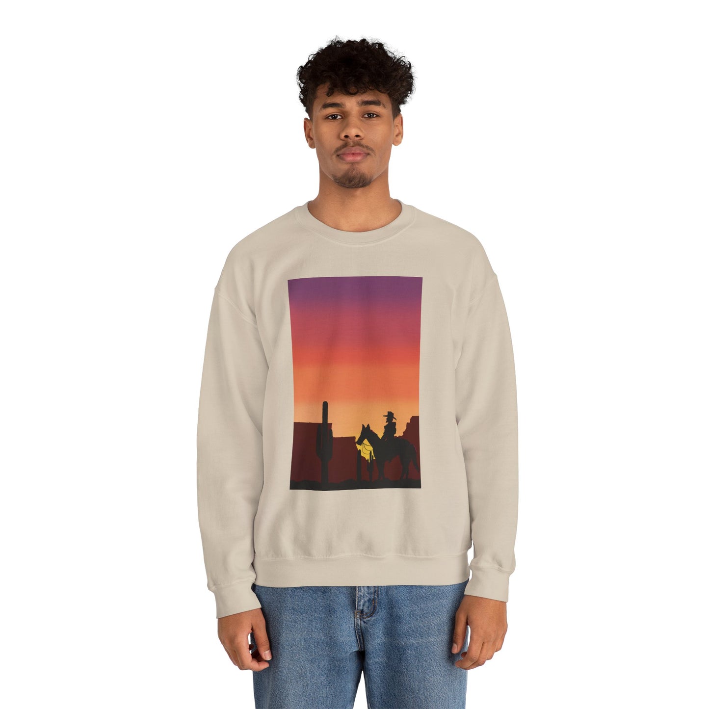 Desert Sunset Silhouette Unisex Crewneck Sweatshirt