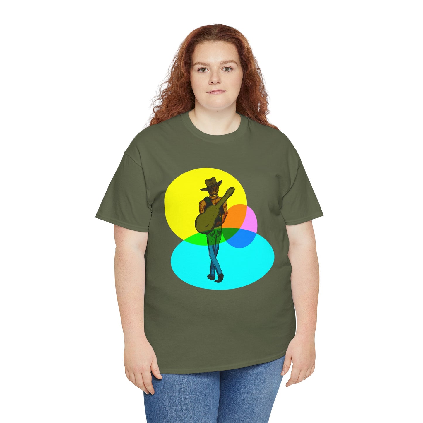 Cowboy Guitar Tee — Colorful Music T‑Shirt