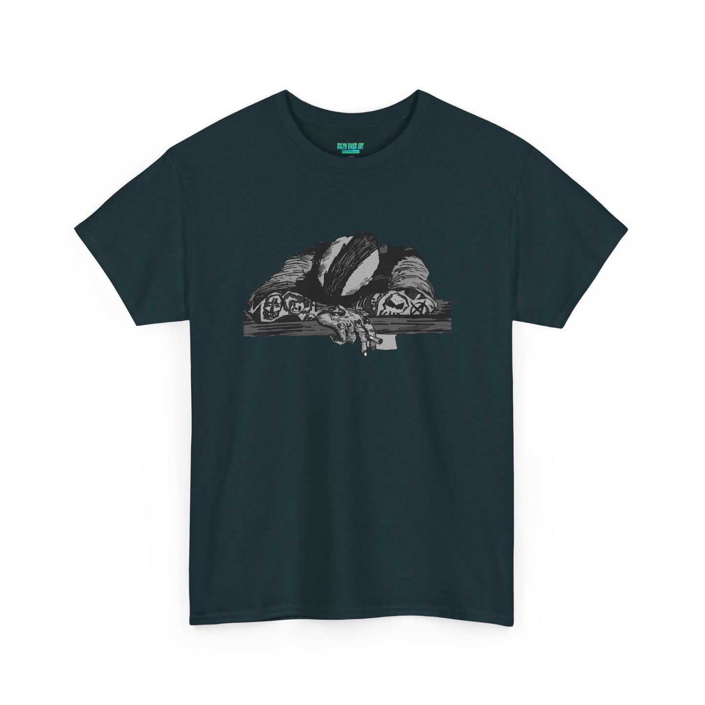 Punk and Done(grayscale) - Graphic Unisex Heavy Cotton Tee - Independent Illustration for Everyday Wear