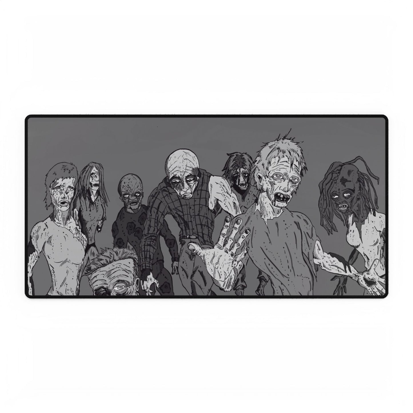 Zombie Horde Desk Mat — Large Gaming/Office Desk Pad and Card Playing Mat with Creepy Graphic