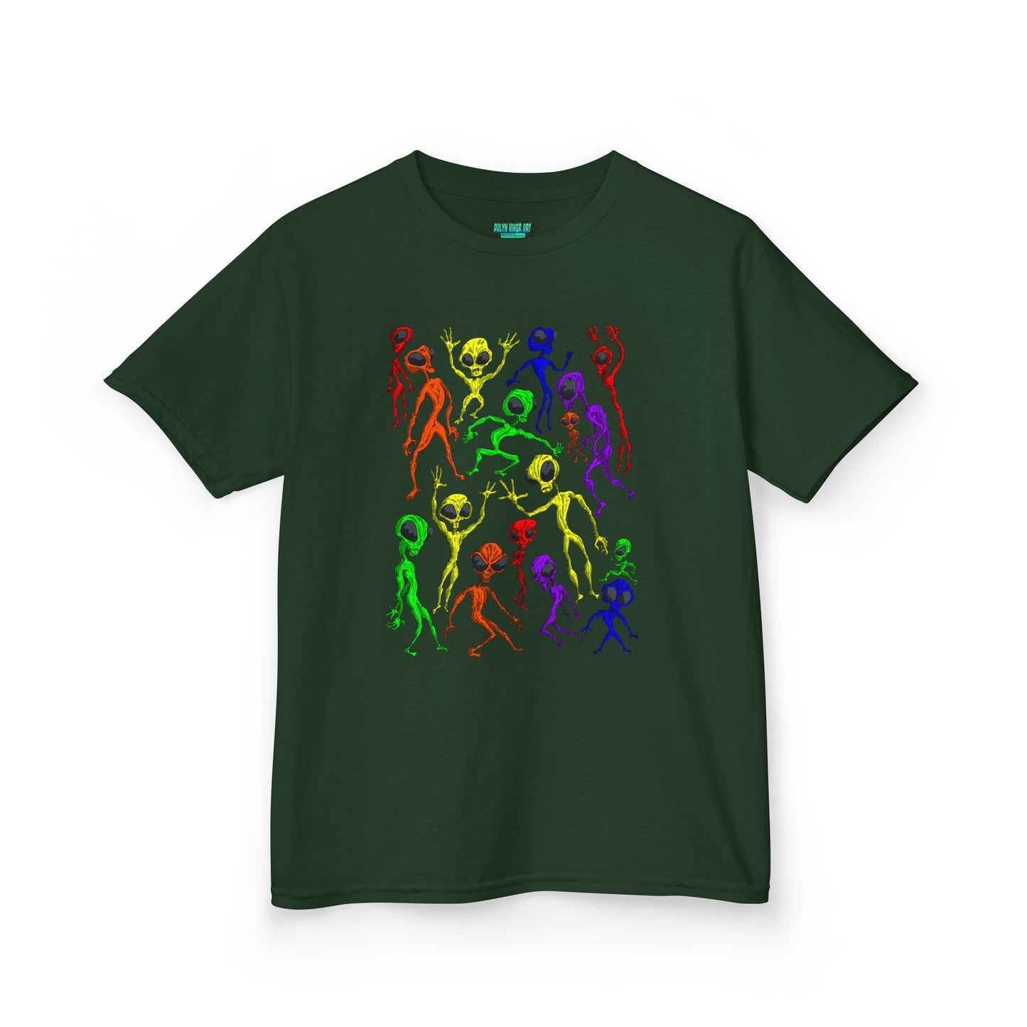 Colorful Alien Dance Party Kids Tee, Fun Graphic T-Shirt, Youth Summer Apparel, Gift for Young Dancers, Birthday Party Outfit, Festival Wear