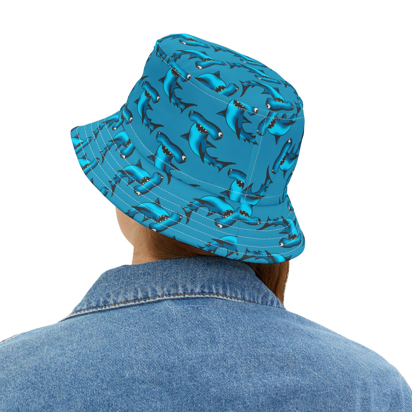 Shark Print Bucket Hat - Fun Beachwear for Summer Adventures