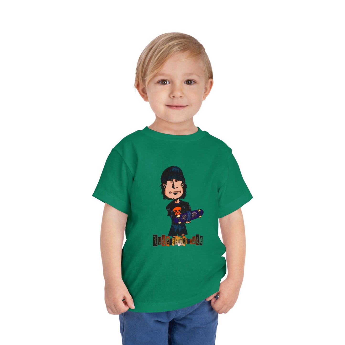 Toddler Tee — Cute Rude Skater Dude Kid Skateboard Graphic Shirt