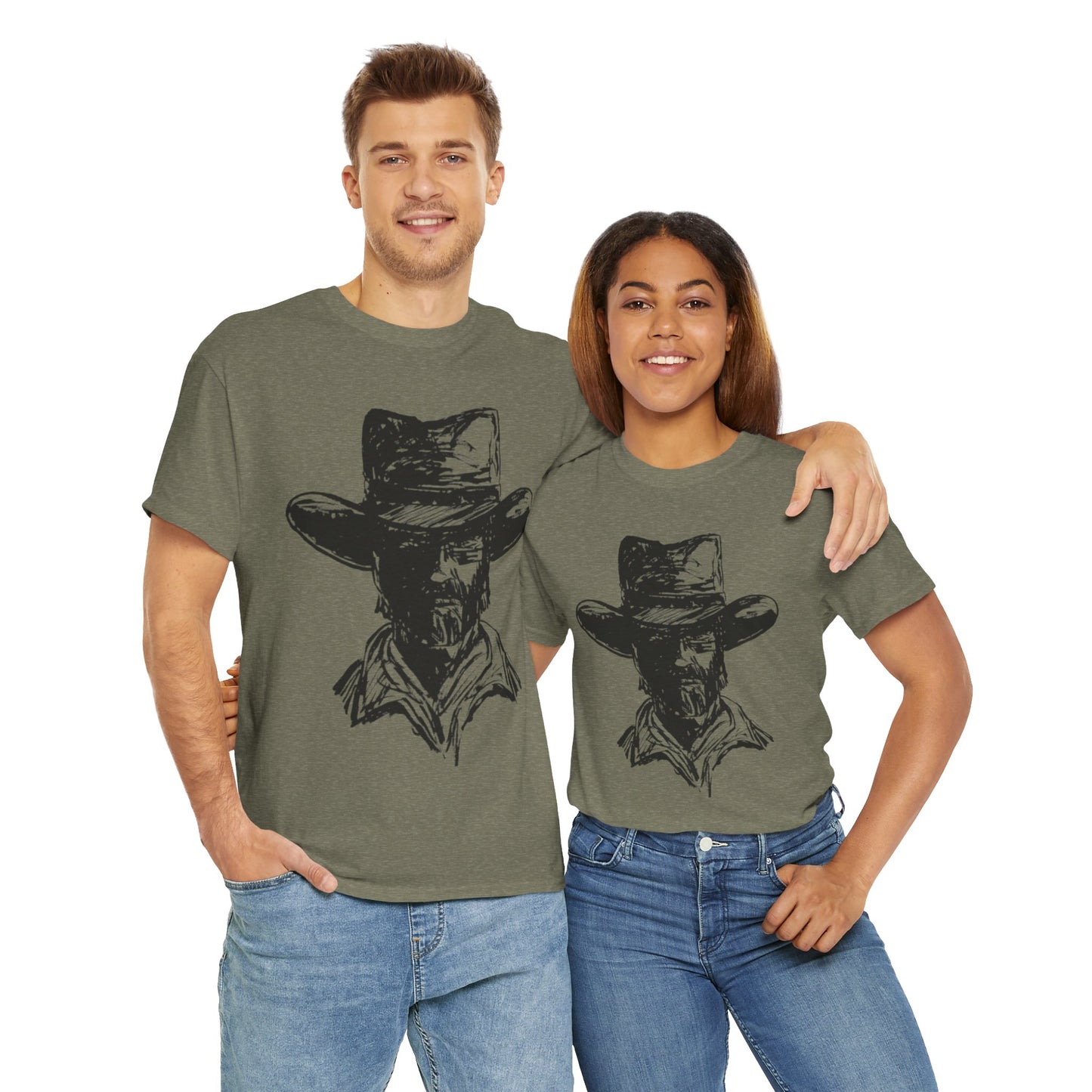Rustic Cowboy Graphic Unisex Heavy Cotton Tee