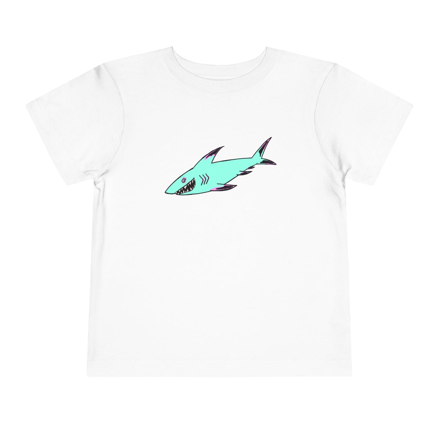Toddler Tee — Cute Teal Shark Graphic Kids T‑Shirt