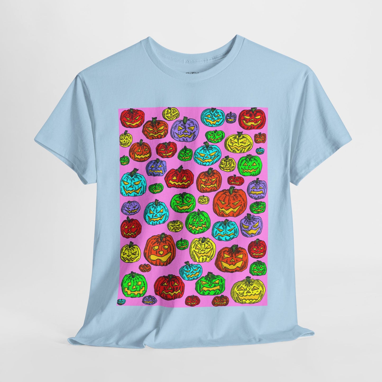 Colorful Pumpkin Graphic Tee, Unisex Cotton T-Shirt, Halloween Costume, Fall Apparel, Trendy Graphic Shirt, Casual Wear