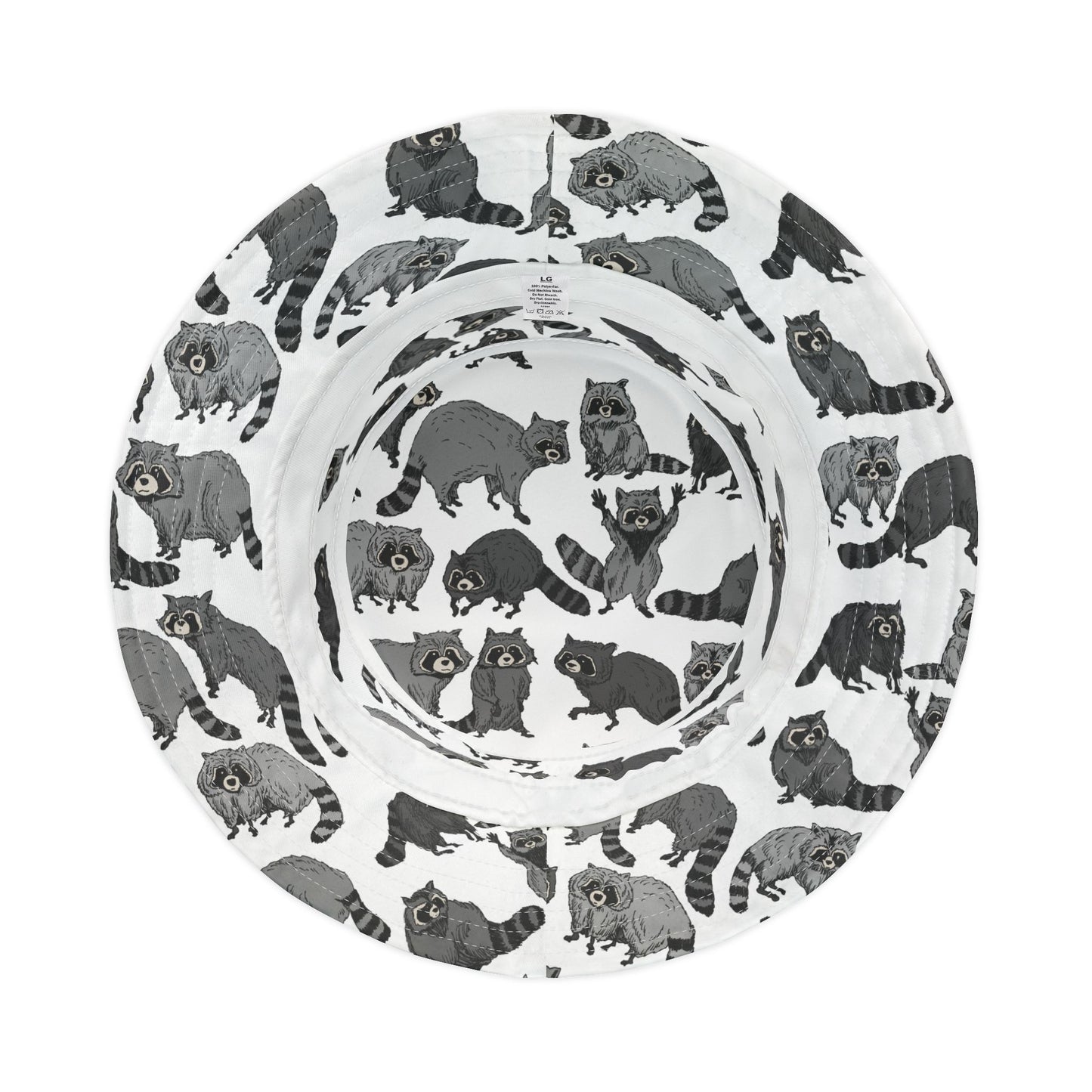 Raccoon Pattern Bucket Hat - Trendy Summer Accessory, Gift for Animal Lovers, Outdoor Festivals, Beach Days, Stylish Headwear