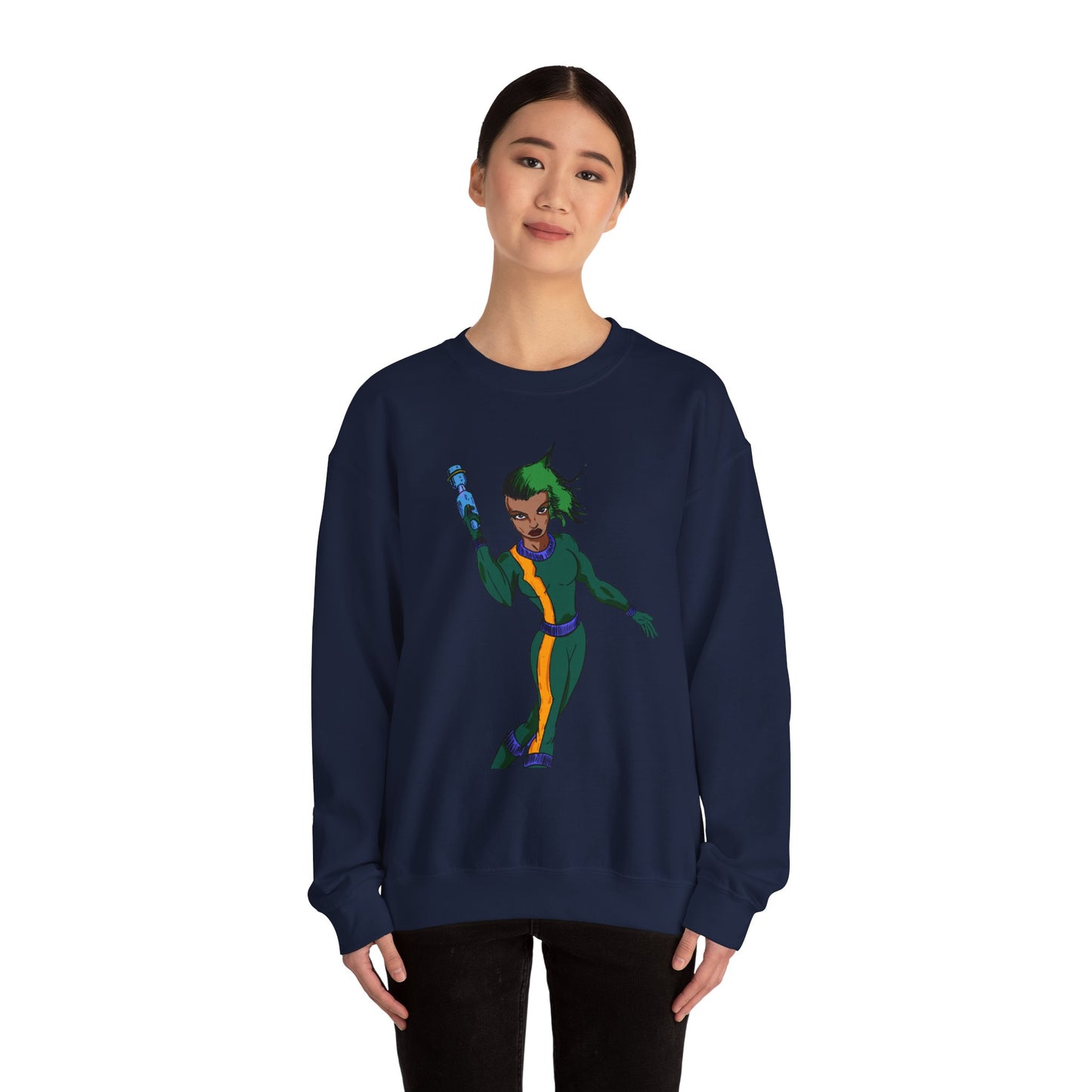 Heroic Vibes Crewneck Sweatshirt with Bold Design