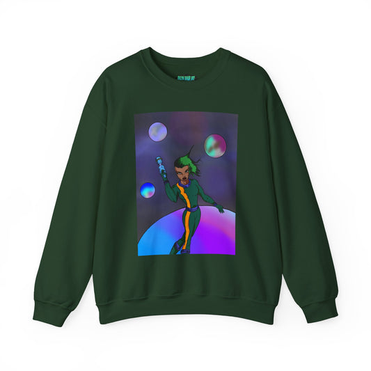 Cosmic Character Crewneck Sweatshirt – Fun, Unisex Design for Casual Style