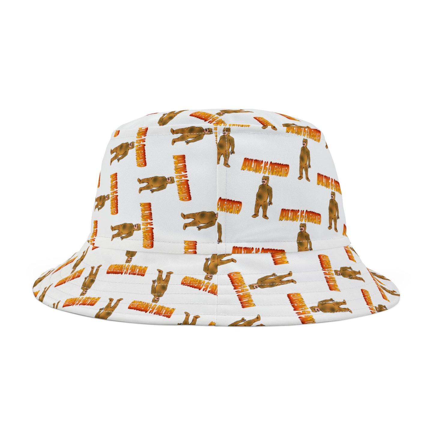 Adulting is Overrated...Funny Bear Pajamas Pattern Bucket Hat - Stylish Summer Accessory for Outdoor Fun