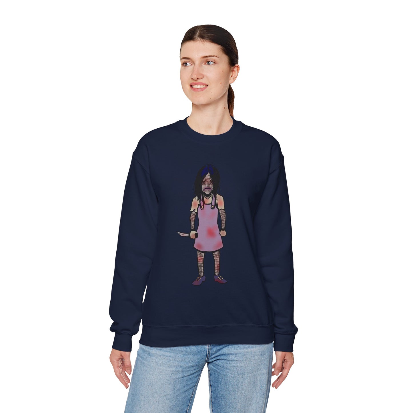 Evil Doll Edgy Graphic Sweatshirt for Unique Style