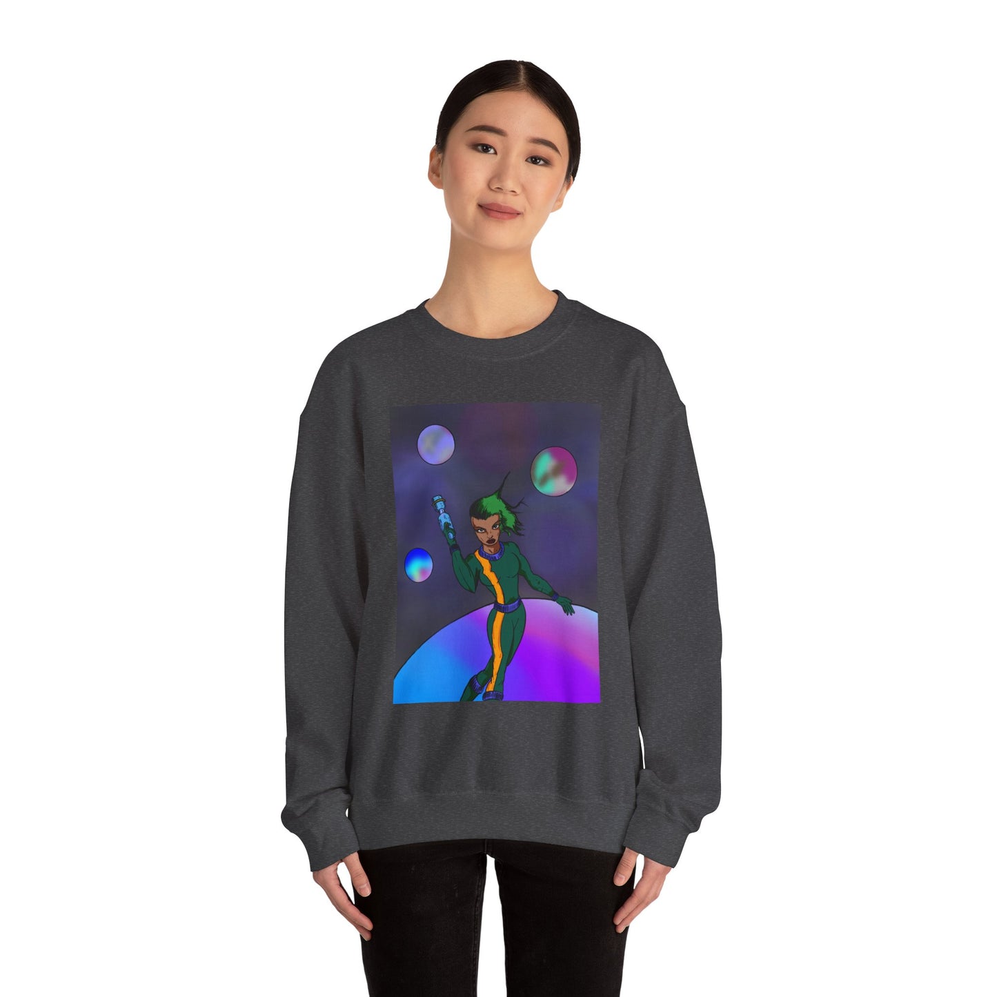 Cosmic Character Crewneck Sweatshirt – Fun, Unisex Design for Casual Style
