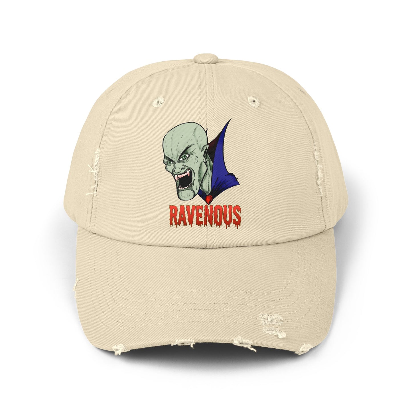 Distressed Cap Ravenous Bloodthirsty Vampire Gothic Horror