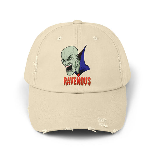 Distressed Cap Ravenous Bloodthirsty Vampire Gothic Horror