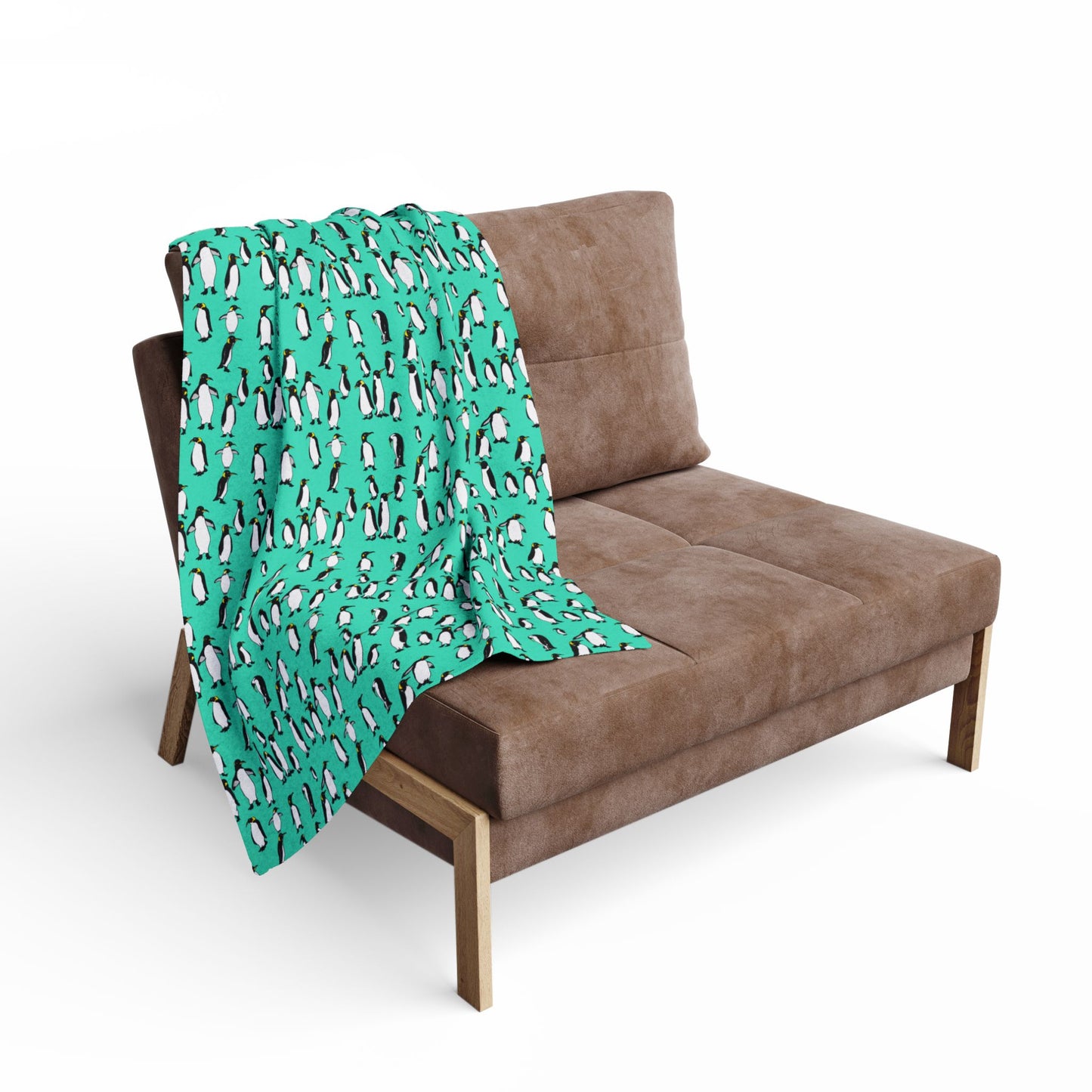 Rookery of Penguins - Teal - Arctic Fleece Blanket