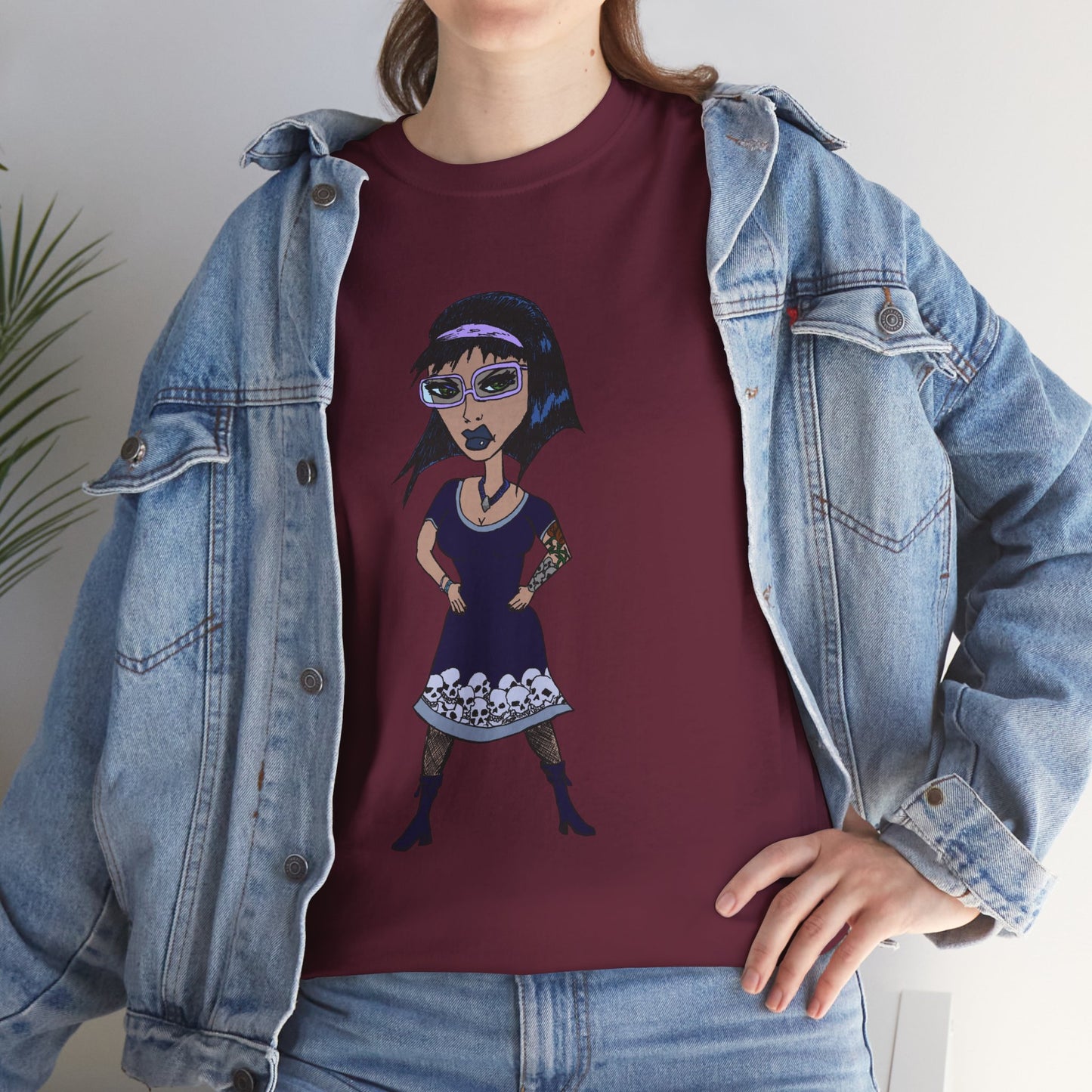 Gothic Doll T-Shirt — Retro Vampire Girl Graphic Tee