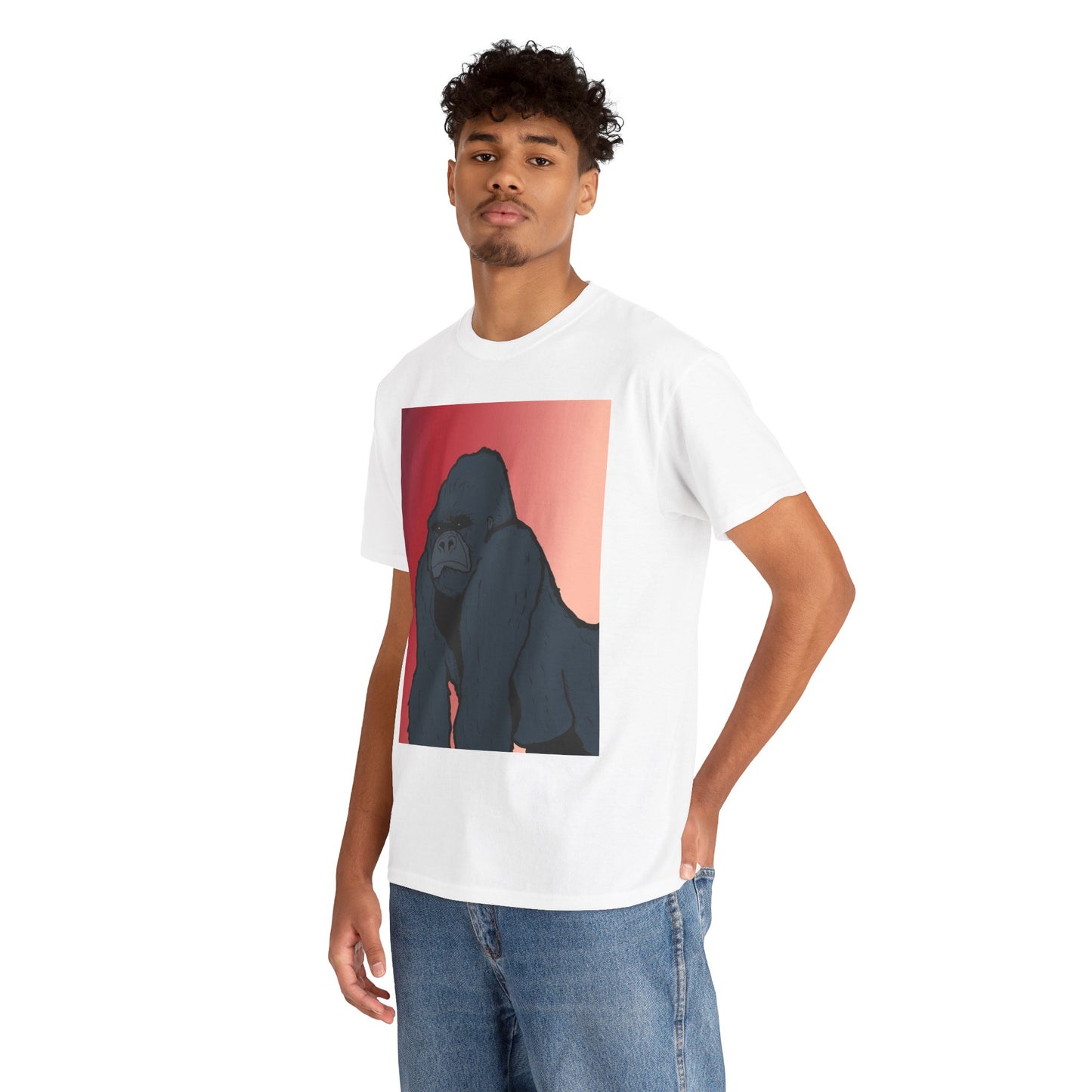 Gorilla Graphic Tee — Vintage Sunset Primate Illustration Shirt