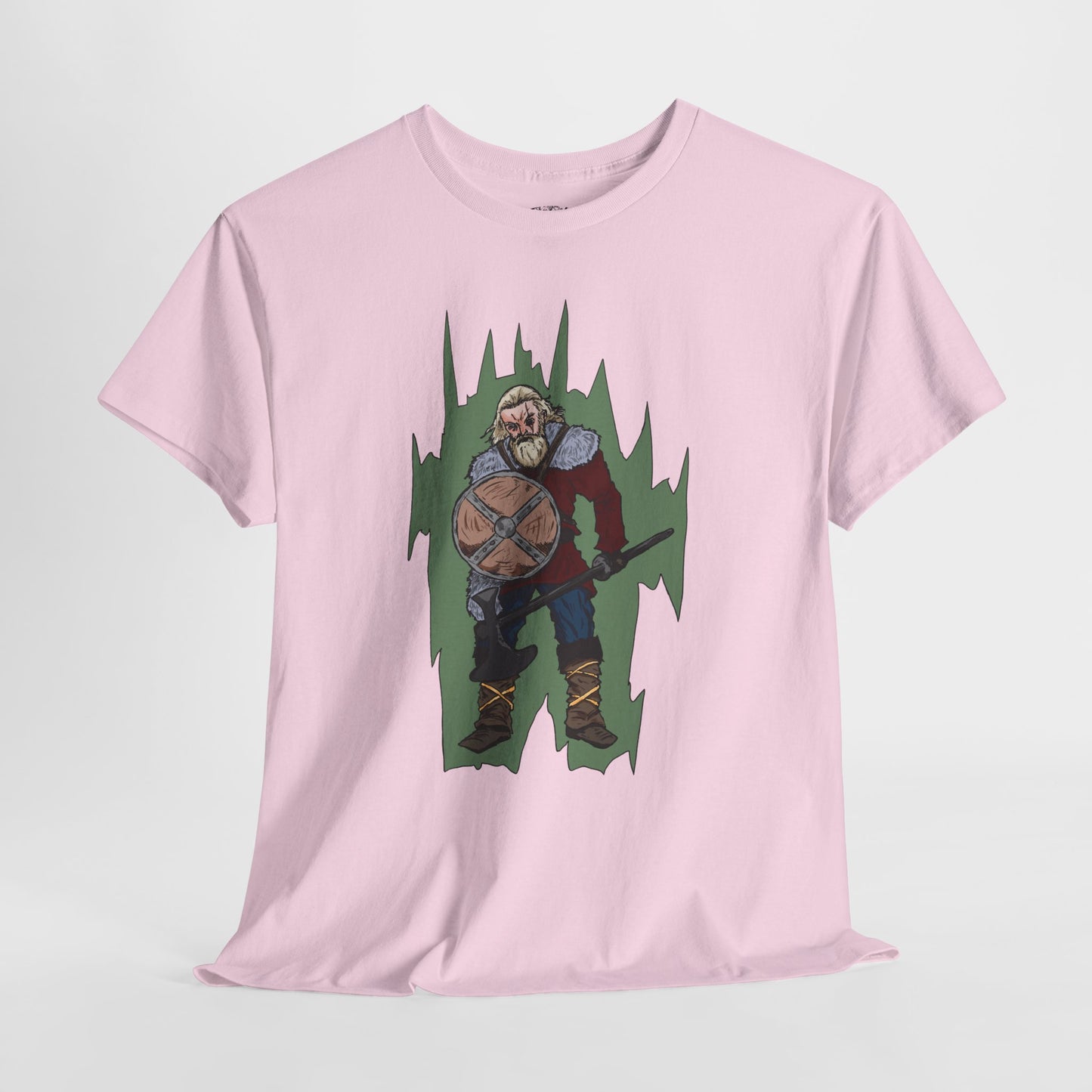 Epic Warrior Graphic Tee, Unisex Heavy Cotton Shirt, Casual Wear, Gamer Gift, Medieval Art Clothing, Battle Theme Fashion