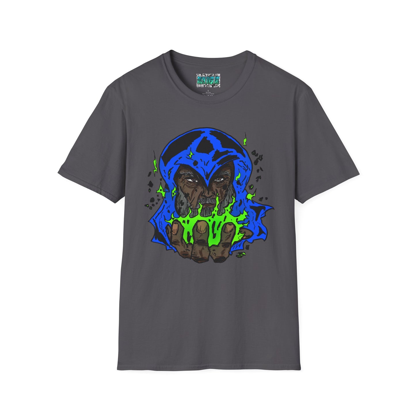 Cosmic Wizard Unisex T-Shirt - Mystical Sorcery and Magical Fire Design