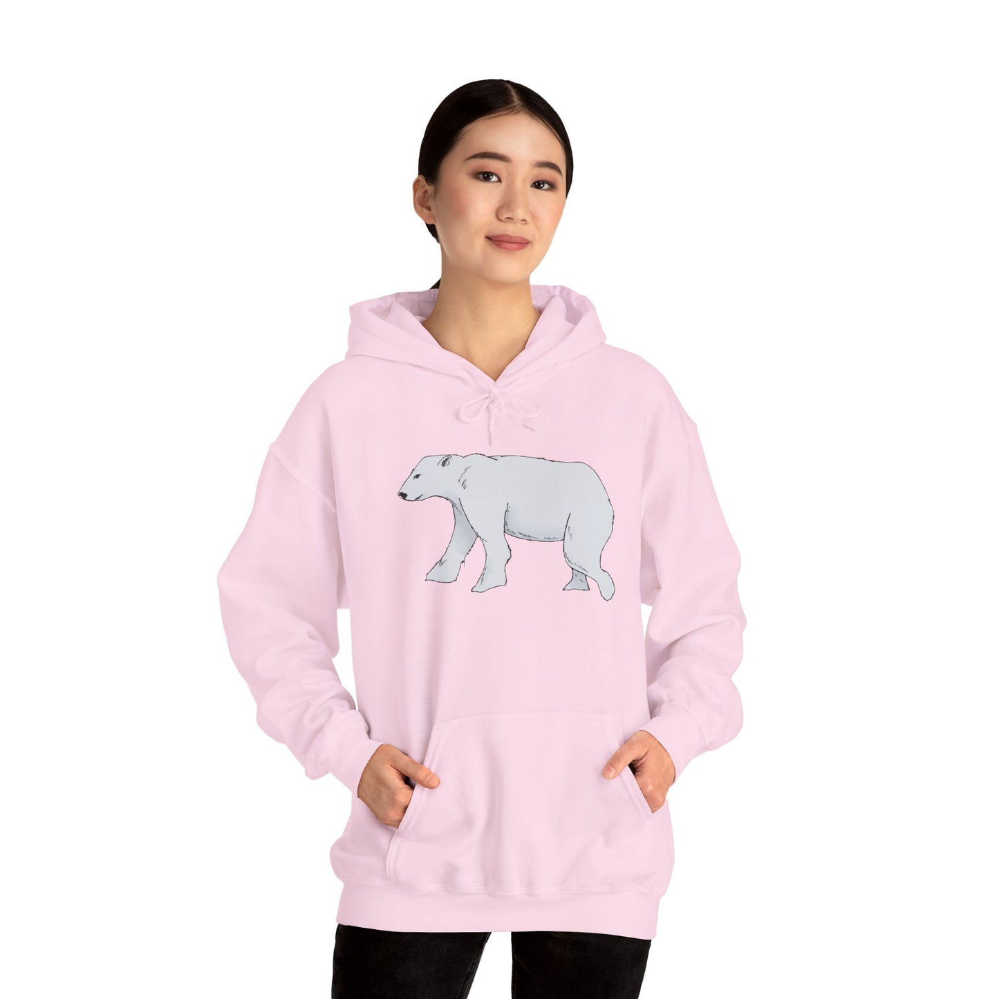 Cozy Polar Bear Hoodie - Warm Winter Fashion, Unisex Sweatshirt, Gift for Animal Lovers, Perfect for Cold Days, Cute Outdoor Wear