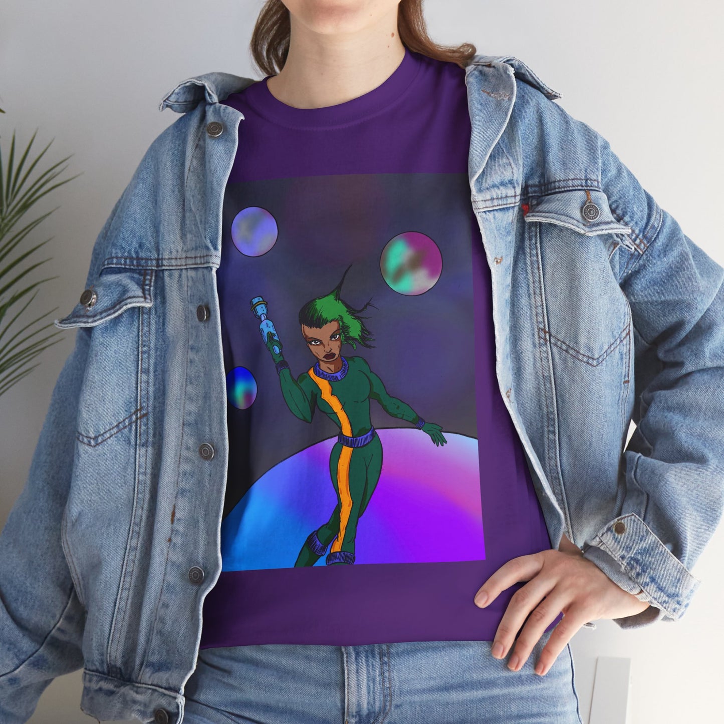 Cosmic Hero Vibe Tee - Unisex Heavy Cotton Tee, Space Art Shirt, Retro Sci-Fi T-Shirt, Gift for Space Lovers, Unique Graphic Tee