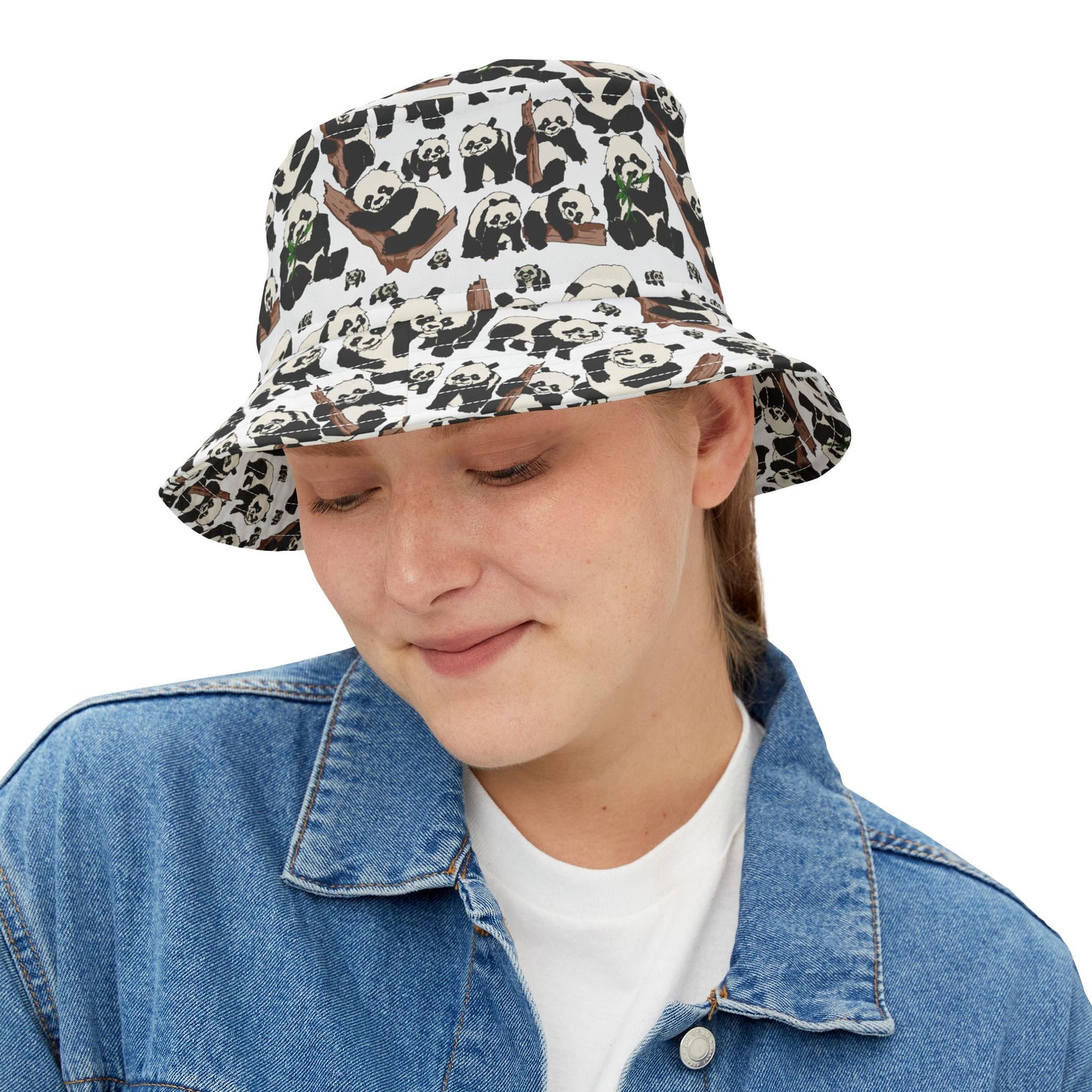 Panda Print Bucket Hat, Cute Summer Accessory, Outdoor Fashion, Festival Wear, Kids & Adults Gift, Wildlife Lover Hat