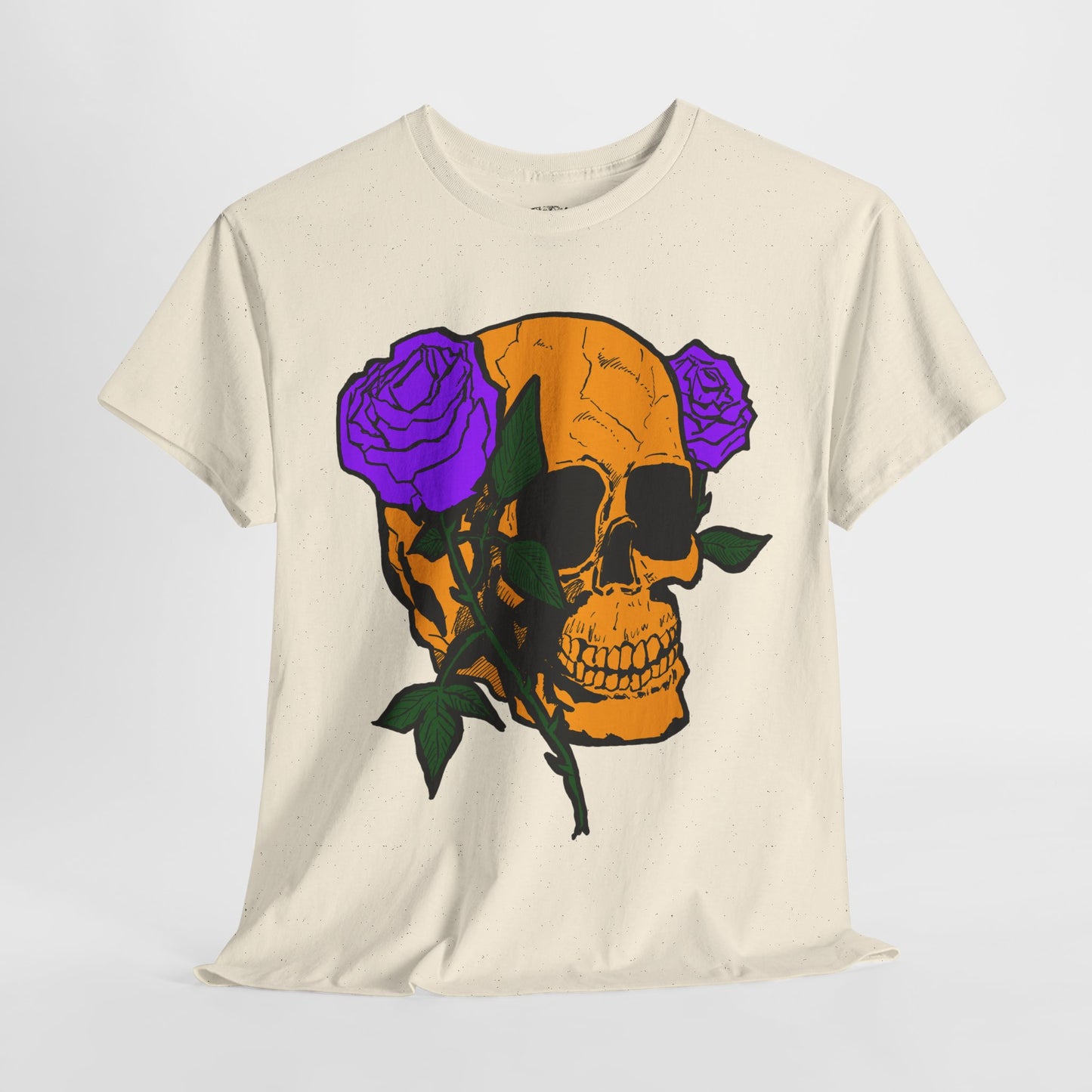 Skull and Roses Unisex Tee, Gothic Aesthetic Shirt, Vintage Graphic T-Shirt, Streetwear Essentials, Edgy Casual Wear