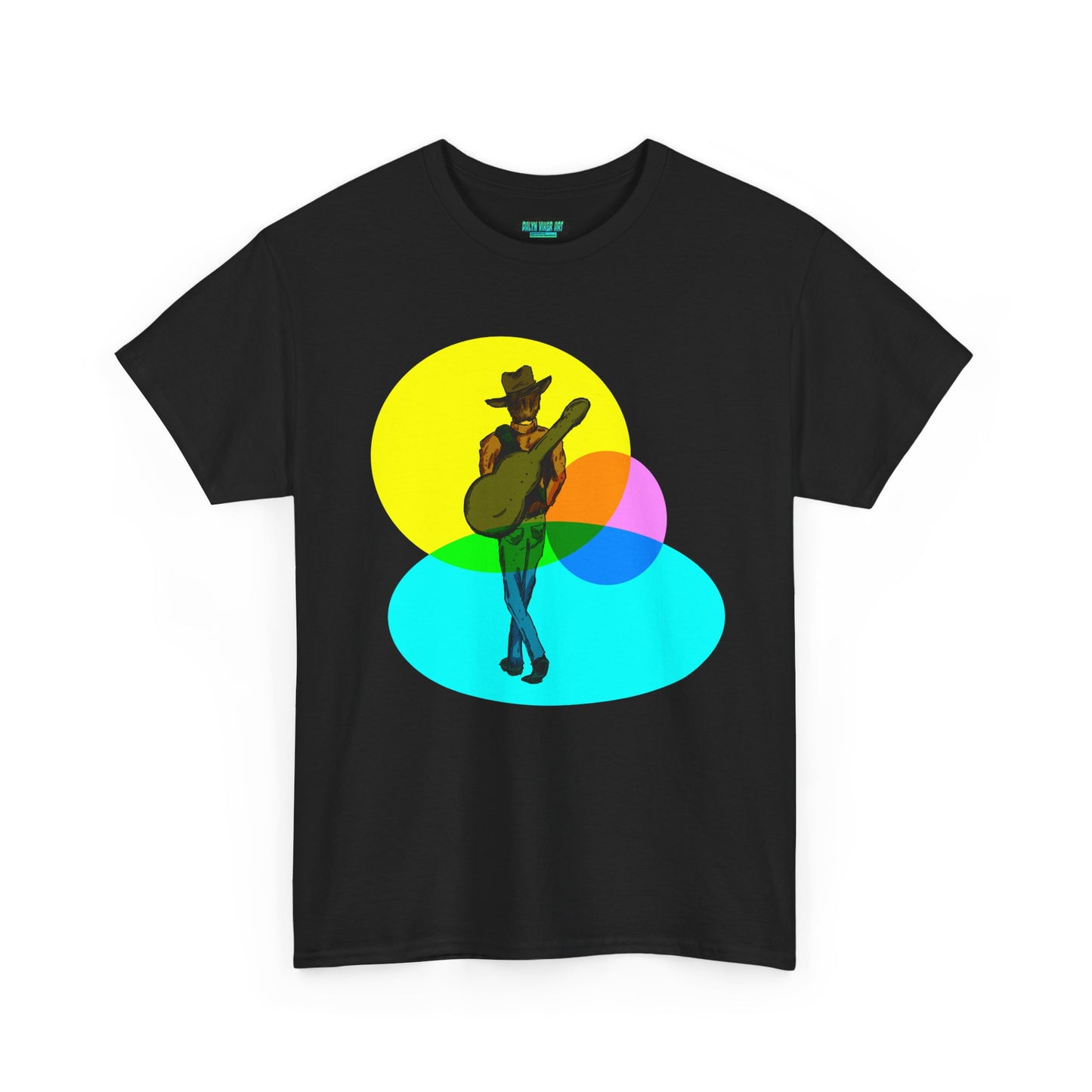 Cowboy Guitar Tee — Colorful Music T‑Shirt