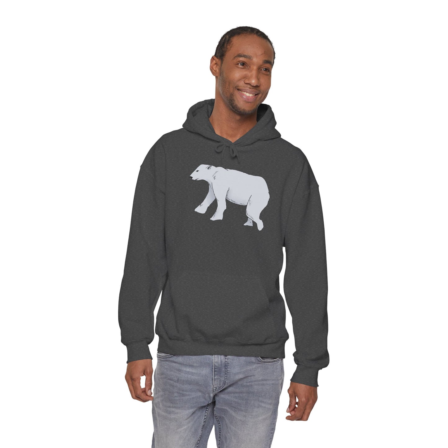 Cozy Polar Bear Hoodie - Warm Winter Fashion, Unisex Sweatshirt, Gift for Animal Lovers, Perfect for Cold Days, Cute Outdoor Wear