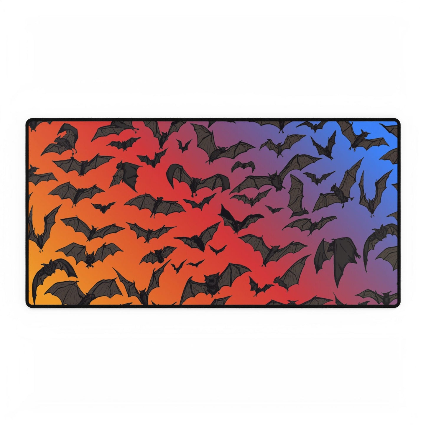 Halloween Gradient Bat Desk Mat — Large Gaming Mousepad and Card Playing Mat