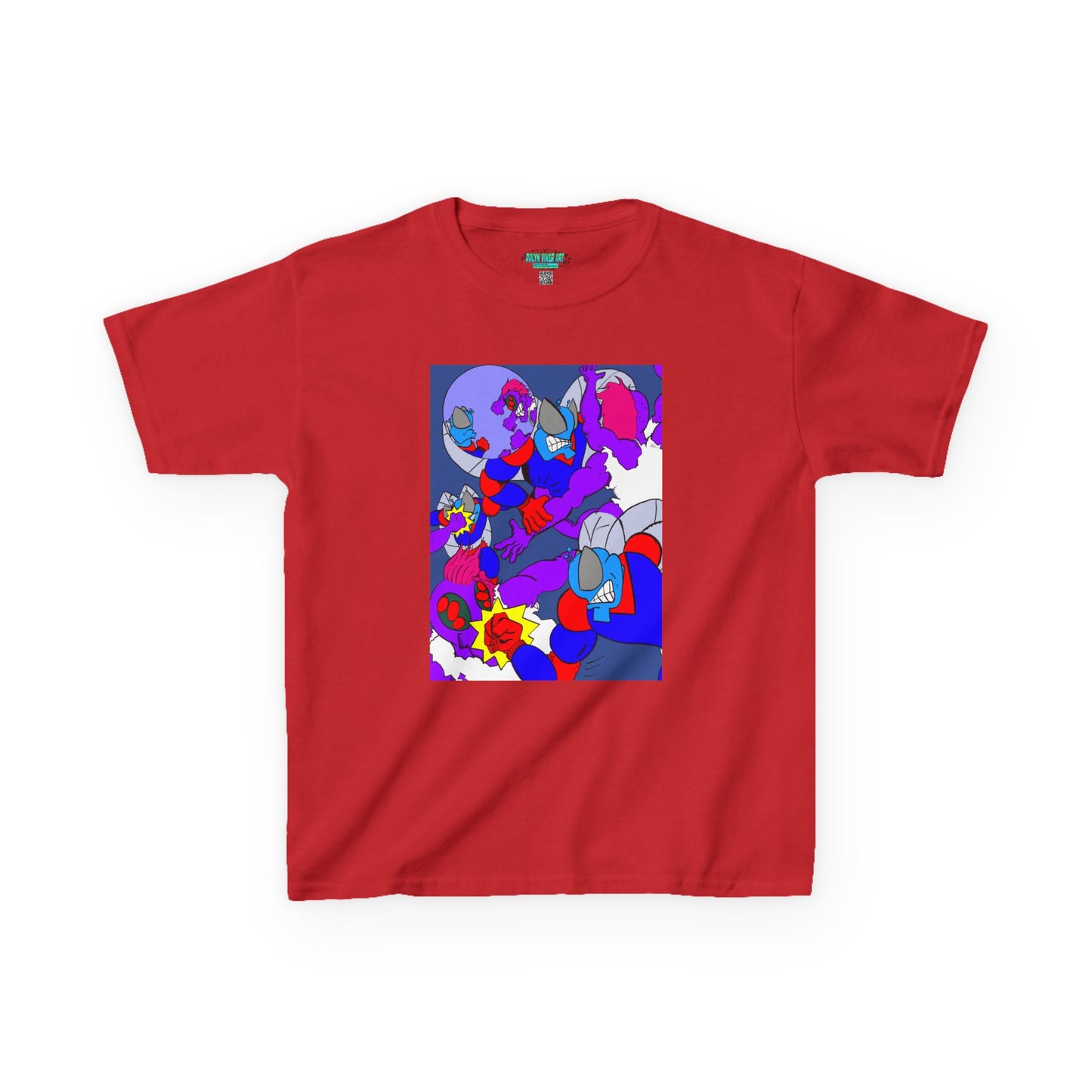 The Astounding Astro-Fly vs The Spiders! Colorful Cartoon Kids Heavy Cotton™ Tee - Fun & Playful Design